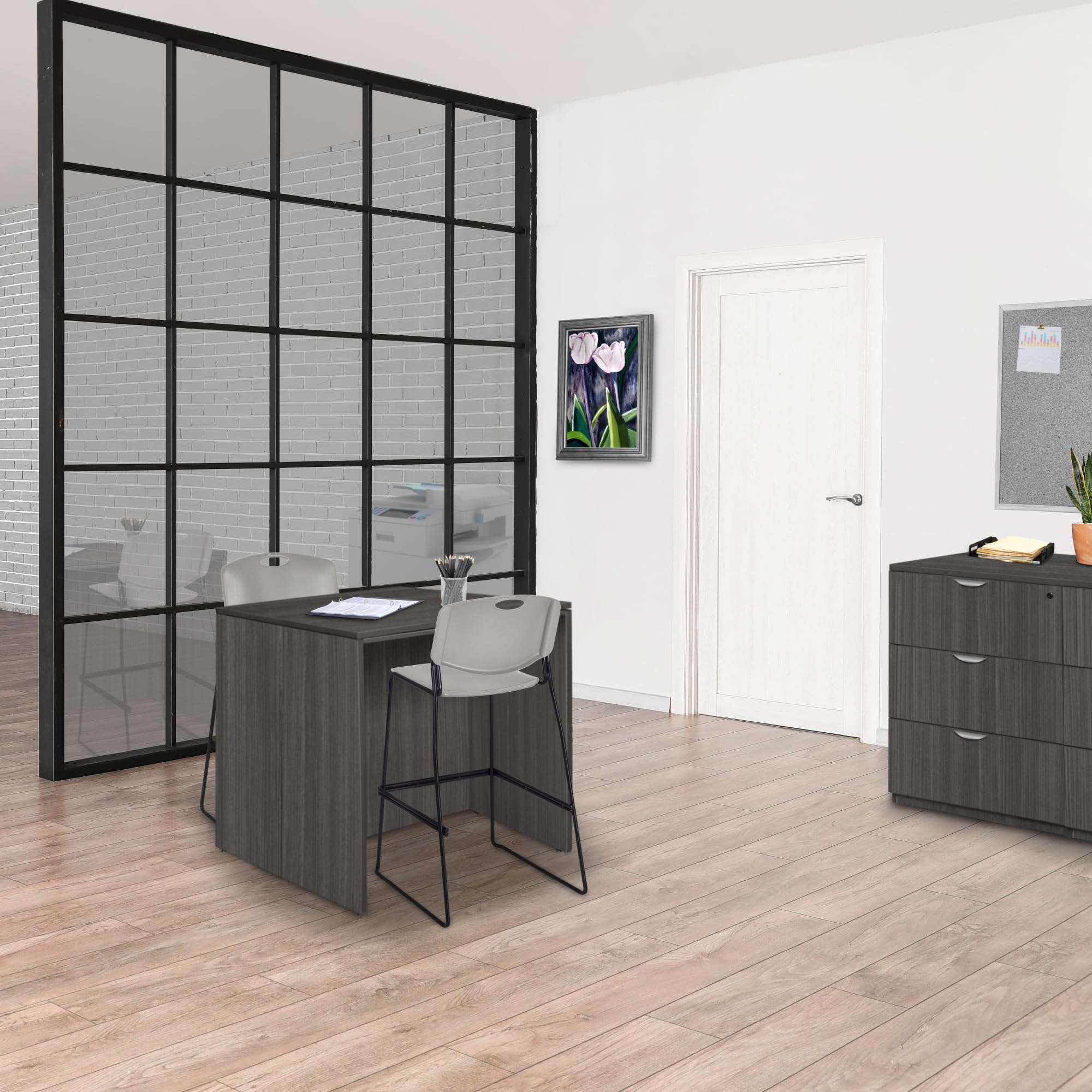 Romig Legacy Stand Up Back to Back Desk Desk- Ash Grey — view 2