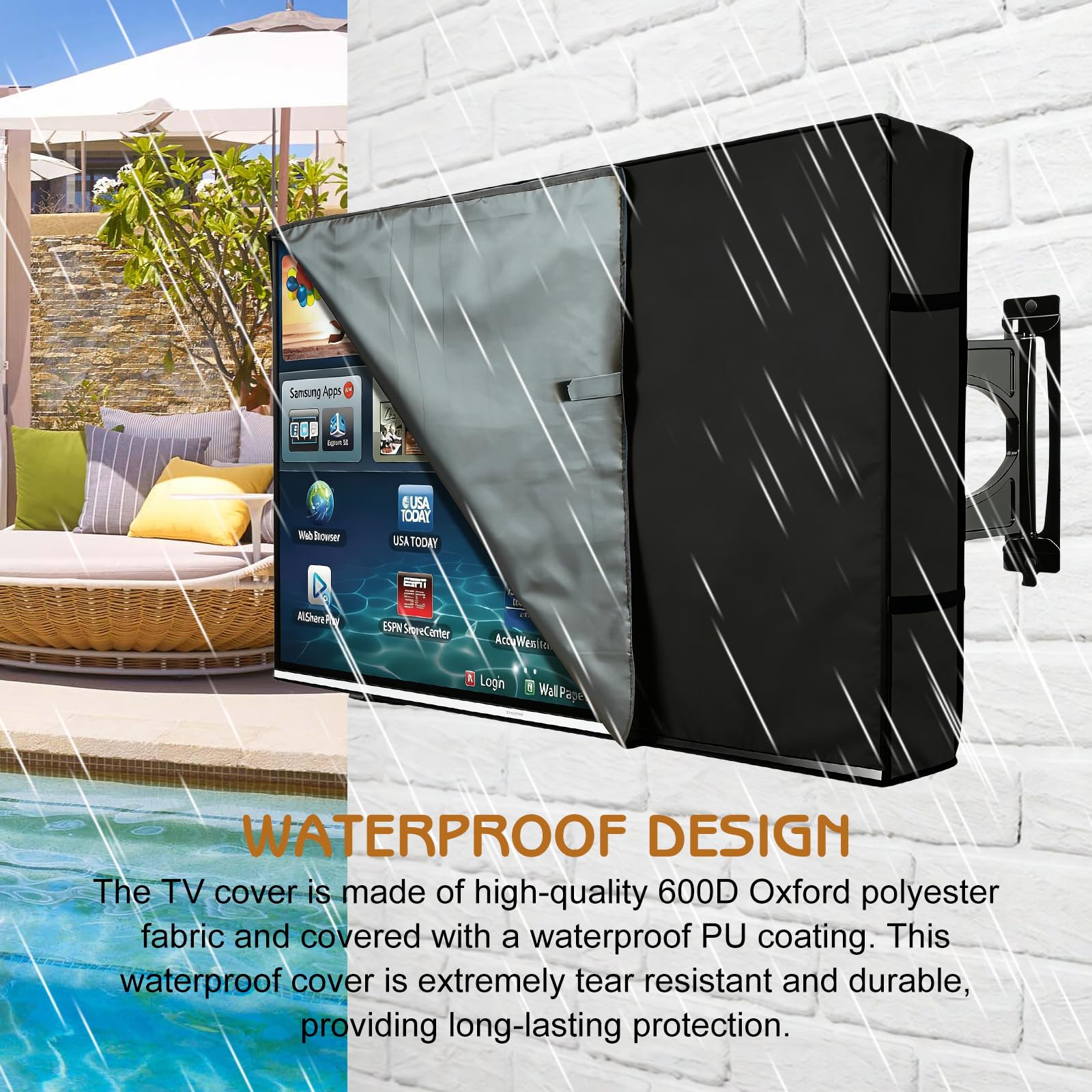 Copertura per TV esterno 40-42 pollici Oxford 600D impermeabile antipolvere resistente intemperie