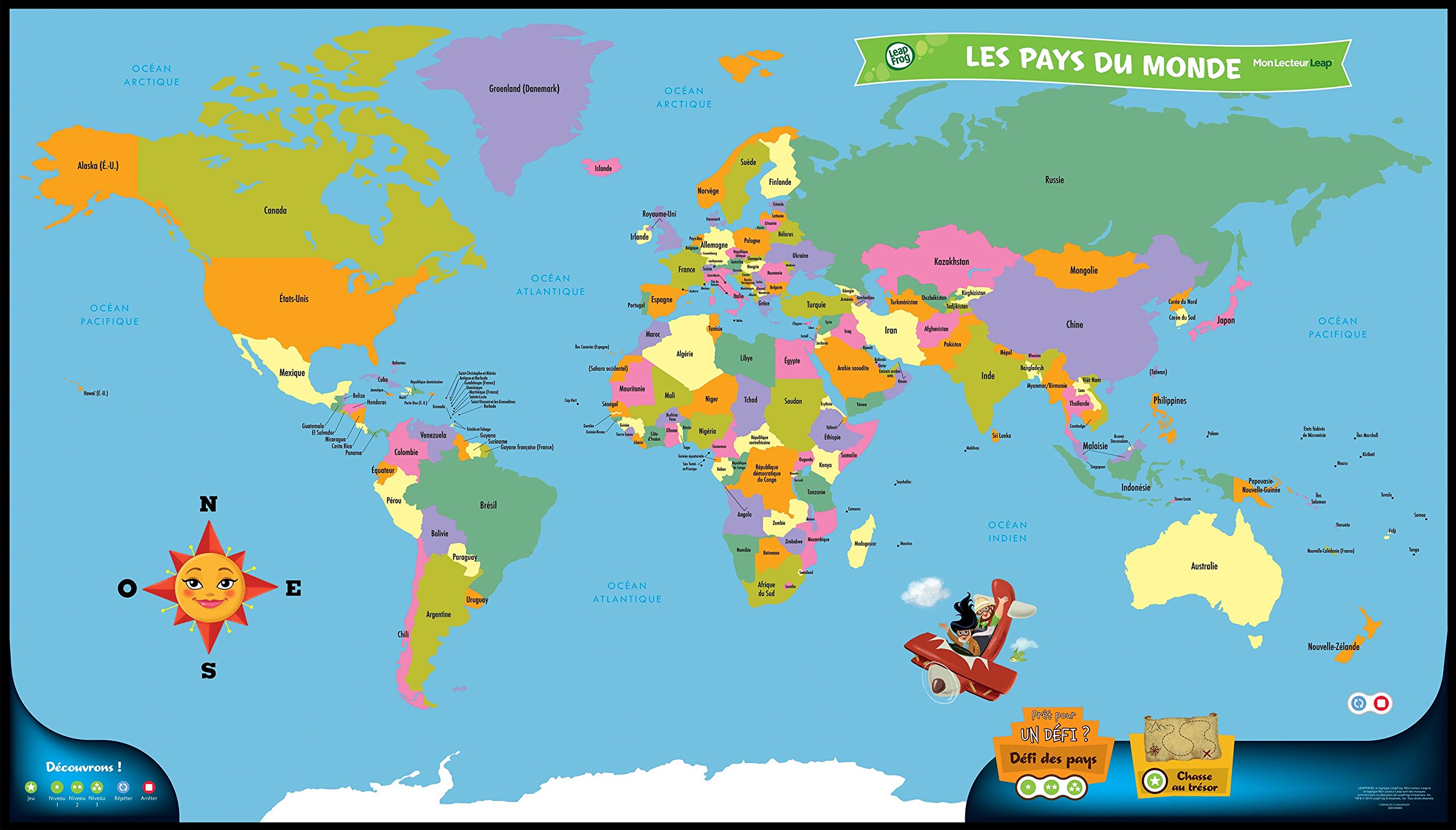 Leapfrog - 80885 - Jeu Educatif - Carte Mon Lecteur Leap/Tag - Mappemonde Interactive (stylo lecteur Tag non inclus)
