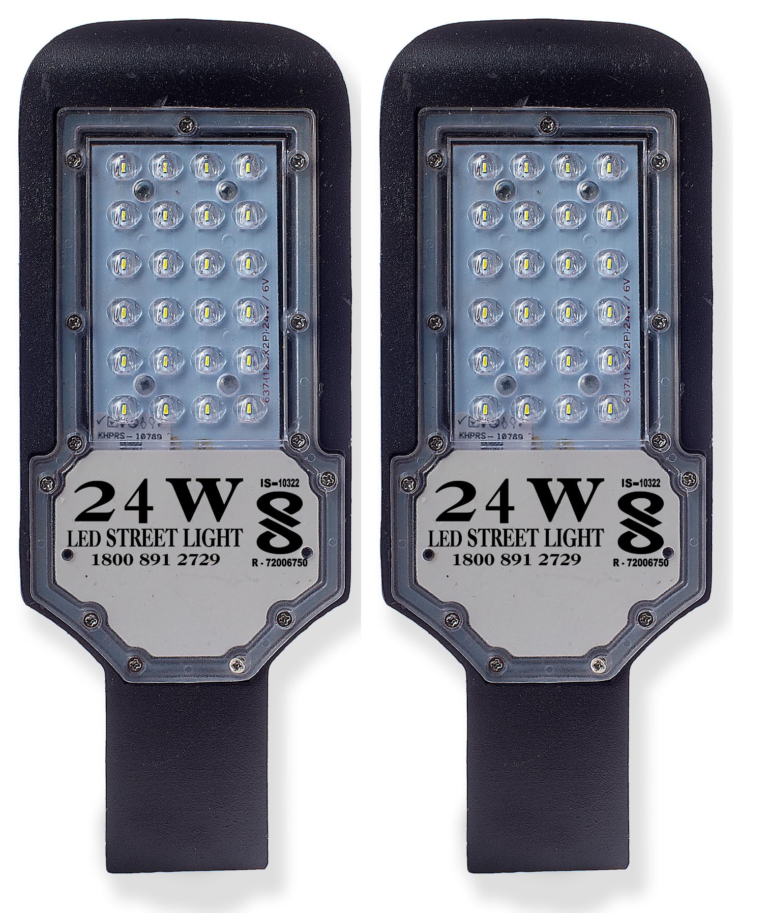 PE 24 Watt Lens LED Street Light, Outdoor Halogen Waterproof IP65 Full PVC Body, 140 Per watt Lumens (Pack of 2)