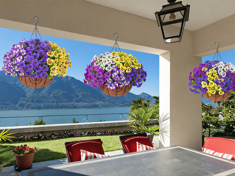 Amazon.com: Ivydale Artificial Pansies Faux Hanging Plants Flowers