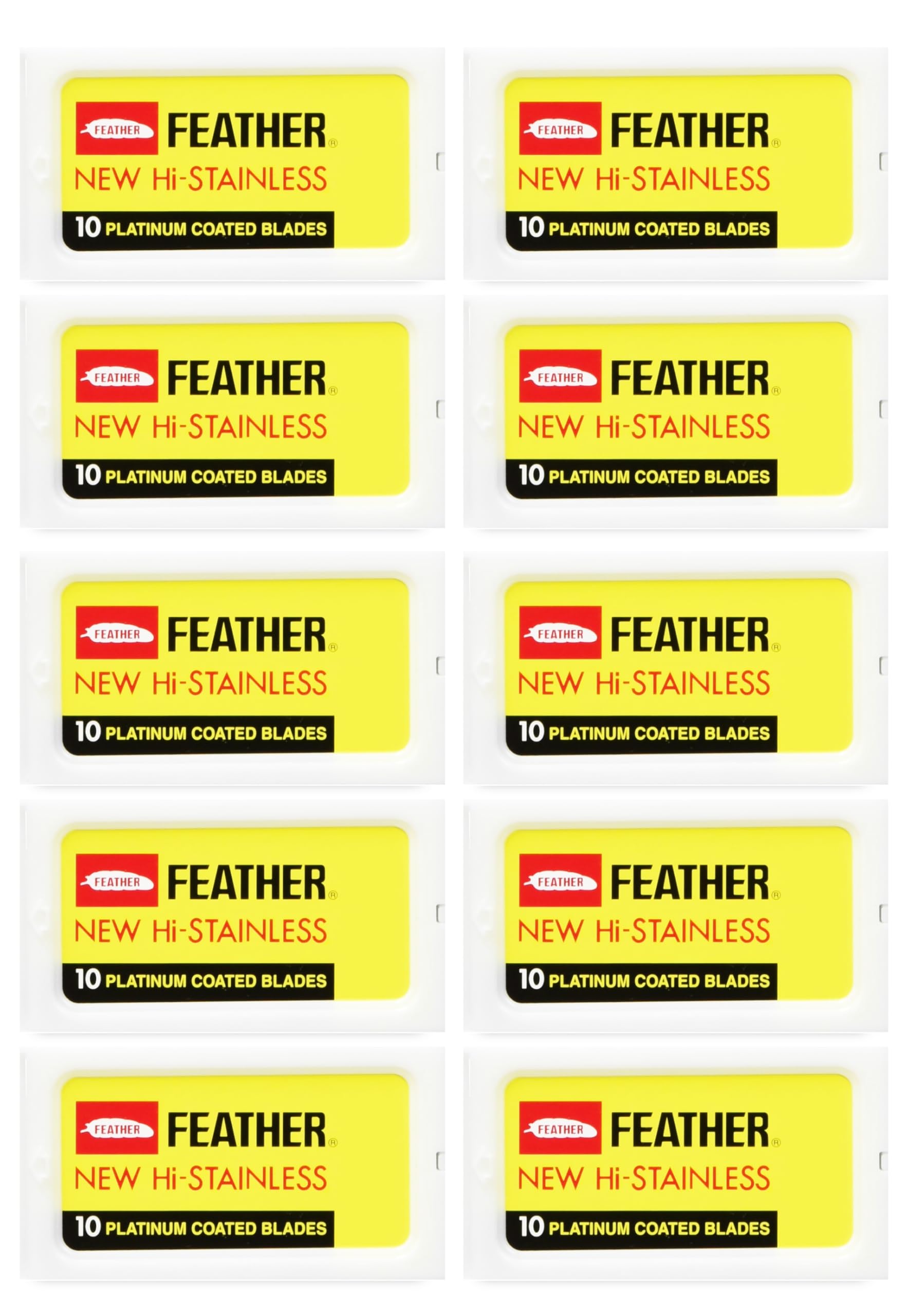 Feather - 100 cuchillas de afeitar de doble filo