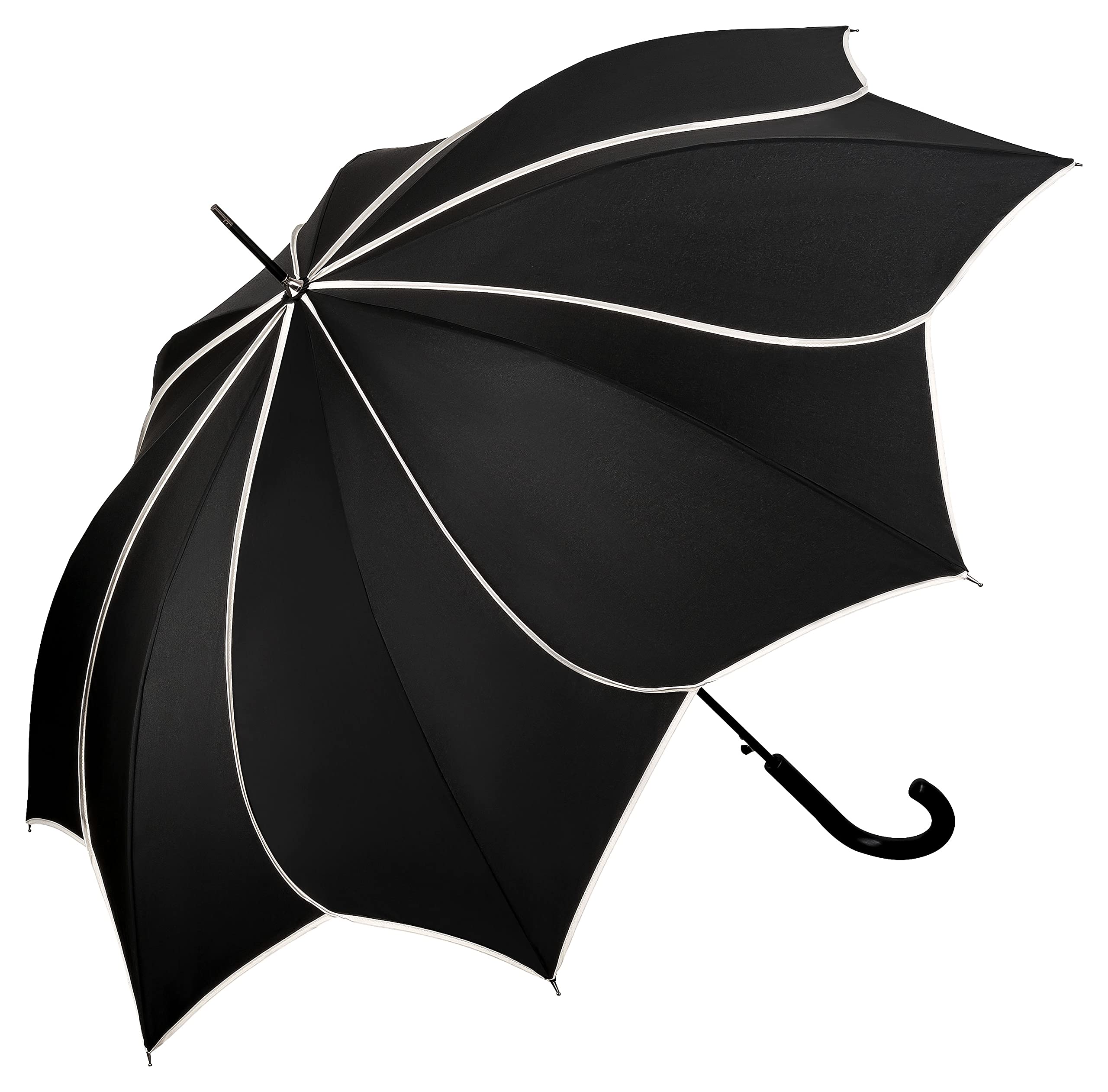 Von Lilienfeld Women's Black Von Lilienfeld® Umbrella Automatic Wedding Parasol Minou With Grey Stitches