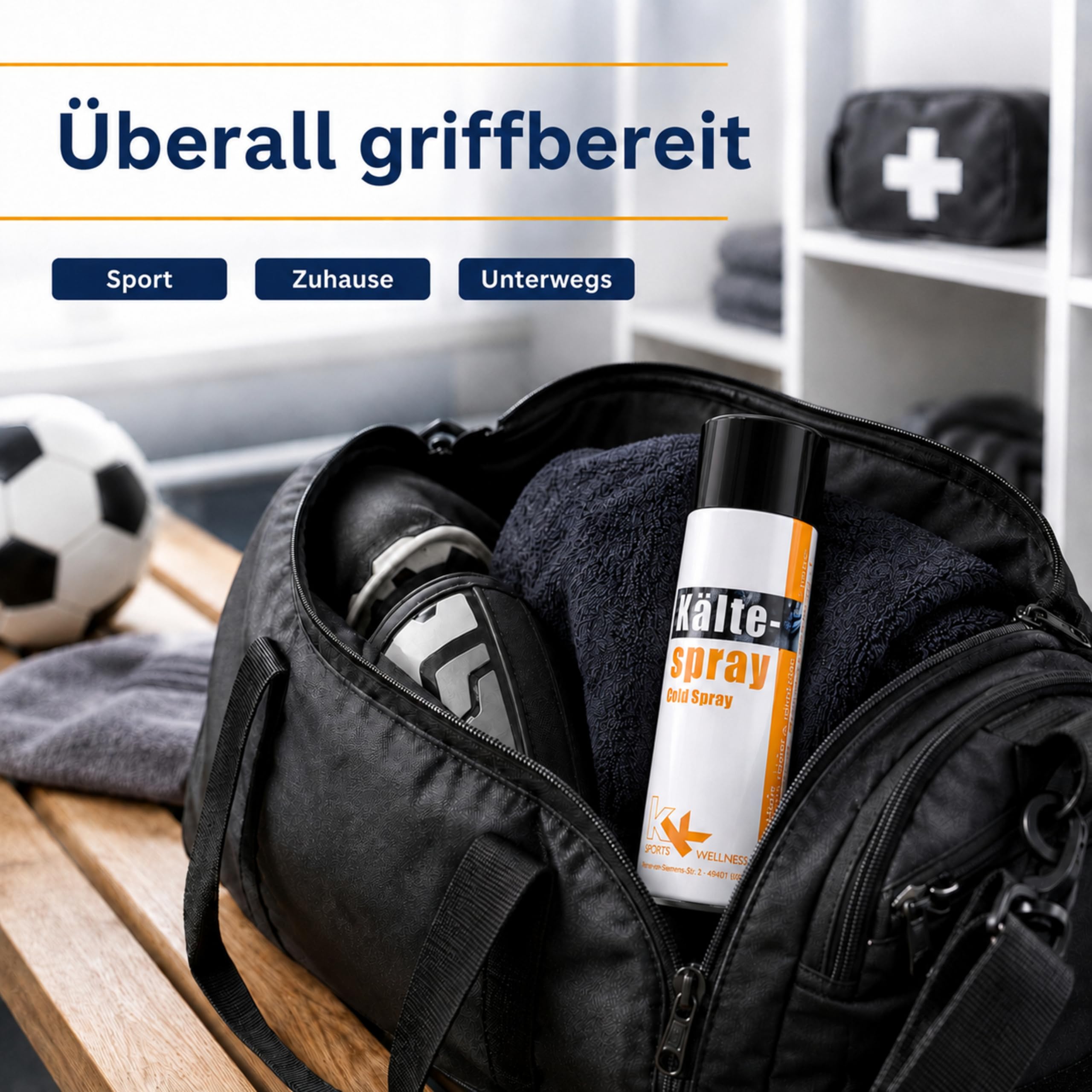 KK Kältespray 6 x 300 ml – Eisspray für Sportverletzungen, Muskeln & Gelenke – Cold Spray zur schnellen Kühlung bei Prellungen, Zerrungen & Verstauchungen – Sport Kühlung
