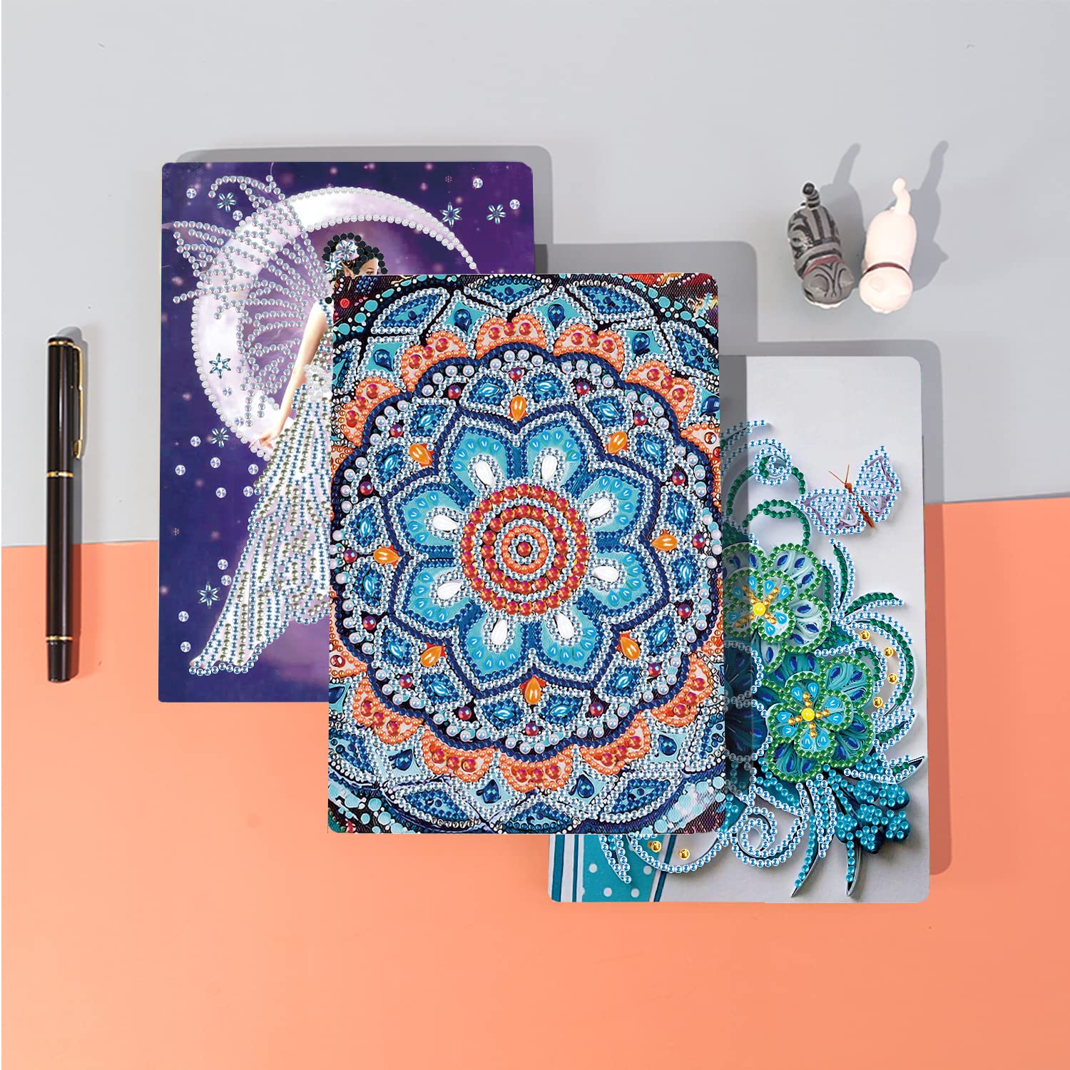 Diamond painting notitieboek pauw