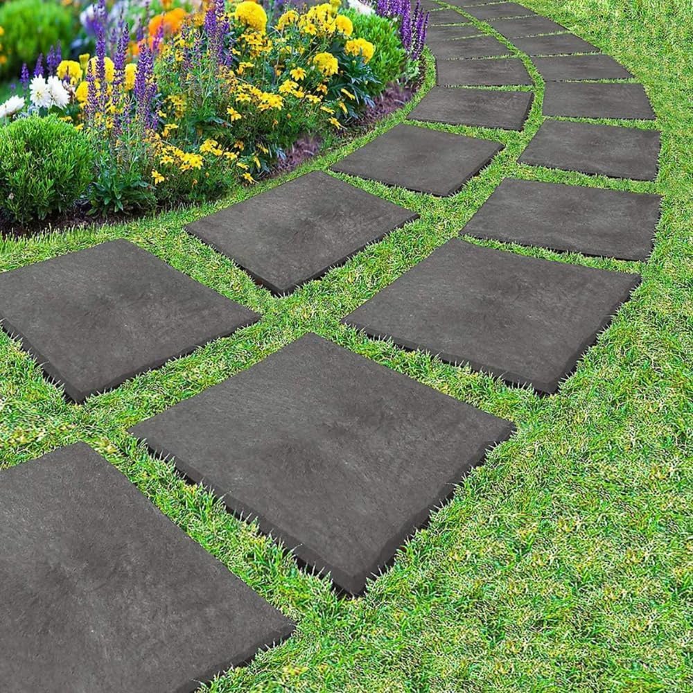 Garden Mile Set of 4 Plastic Paving Slabs, 30cm, Non Slip Garden Floor Tiles, Lightweight Outdoor Patio Flooring for Lawn, Pathways & Decking