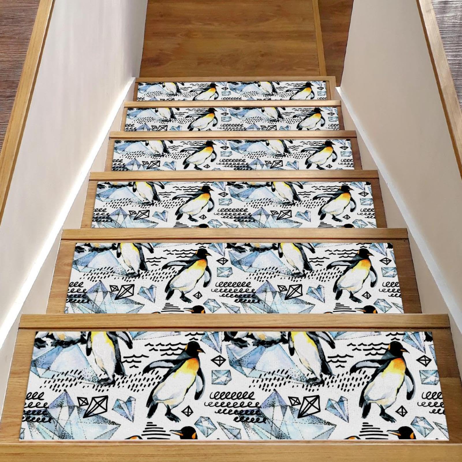 Peldaños de escalera antideslizantes para perros y niños con diseño acuarela