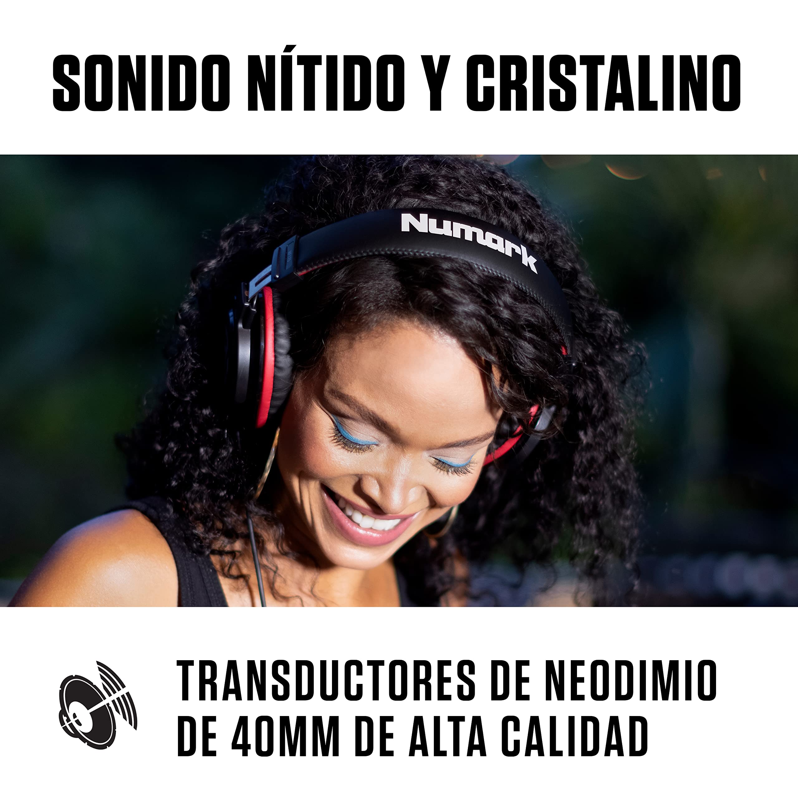 Numark NS4FX - Controladora DJ de 4 canales, jog wheels táctiles con pantallas, pads y efectos & HF175 - Auriculares de DJ de diseño cerrado, transductores de 40mm