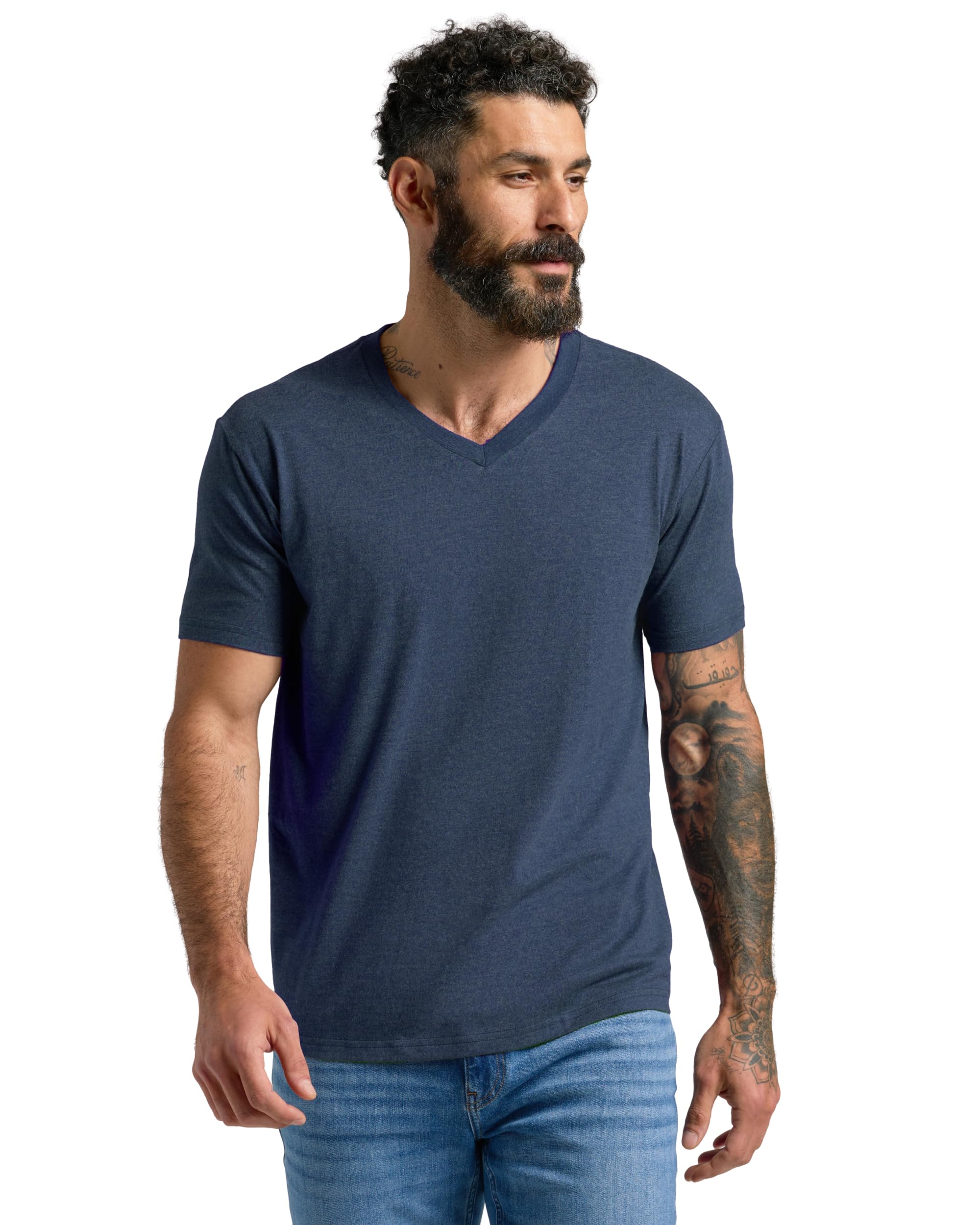 True Classic Mens V Neck T Shirts - Cotton V Neck Shirts for Men, V-Neck Mens T-Shirts and Undershirts for Men Pack/Singles