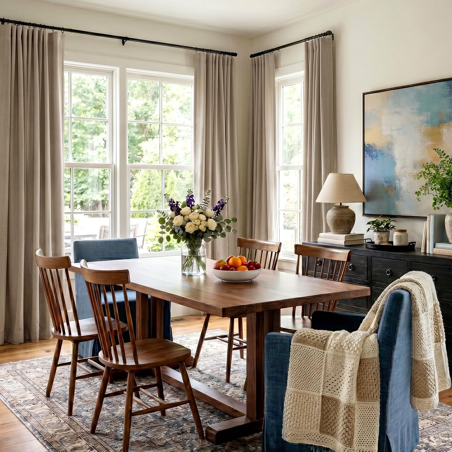 INOVADAY 100% Blackout Curtains for Bedroom, Taupe Black Out Curtains 80 Inch Long, Clip Rings Linen Blackout Drapes, Thermal Insulated Room Darkening for Living Room, 2 Panels - W50xL80 thumbnail