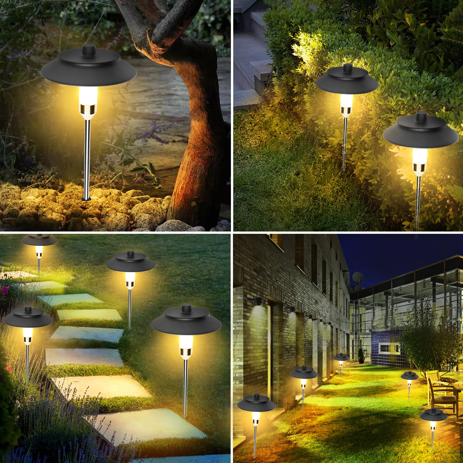 beek LED Gartenleuchten Set 6er, Warmweiß, Außenleuchten mit Erdspieß, Dämmerungssensor, Plug & Play, Wasserdicht Gartenstrahler für Garten, Weg, Terrasse, Landschaft