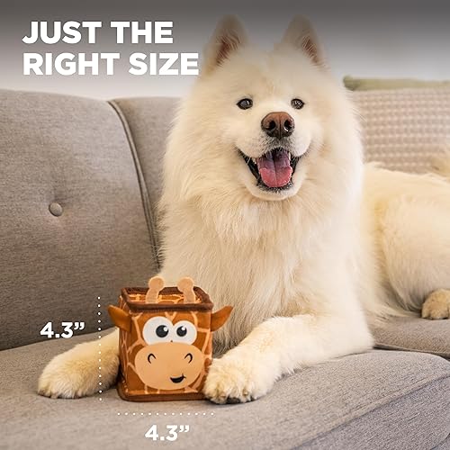 Miniatura 7 de Outward Hound Fire Biterz Cubez Brown Giraffe Squeaky Ballistic Firehose Dog Toy