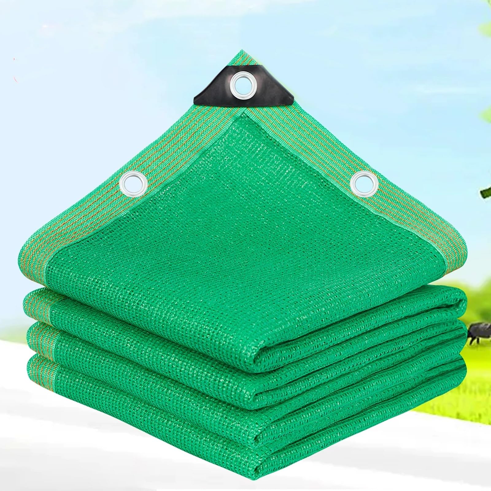 Red de sombreado de Bloqueador Solar de Tela Verde, Malla de Tela de Sombra de HDPE Permeable al Agua Transpirable for pérgola, balcón, Cerca, jardín, Invernadero(3x3m/9.8x9.8ft)