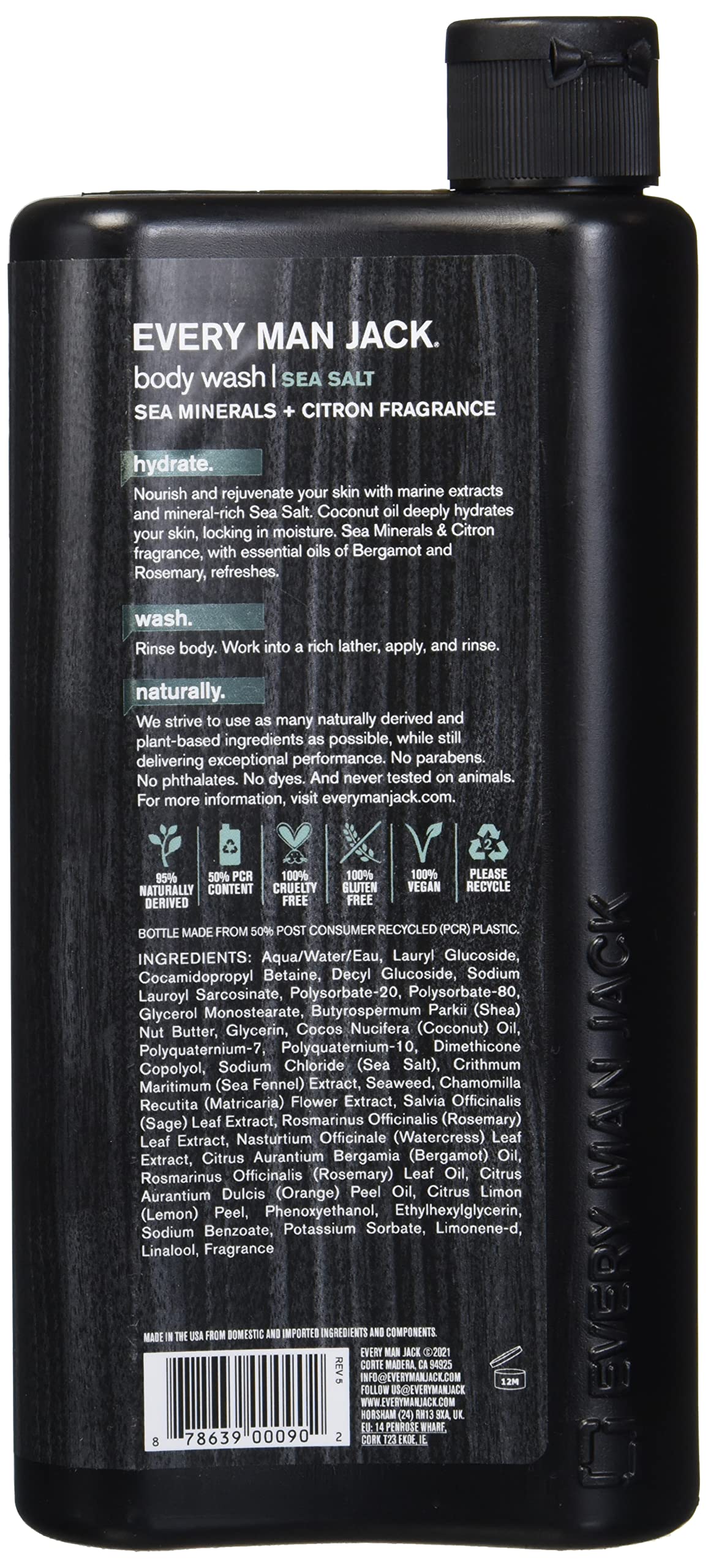 Every Man Jack Sea Salt Body Wash, 16.9 FZ