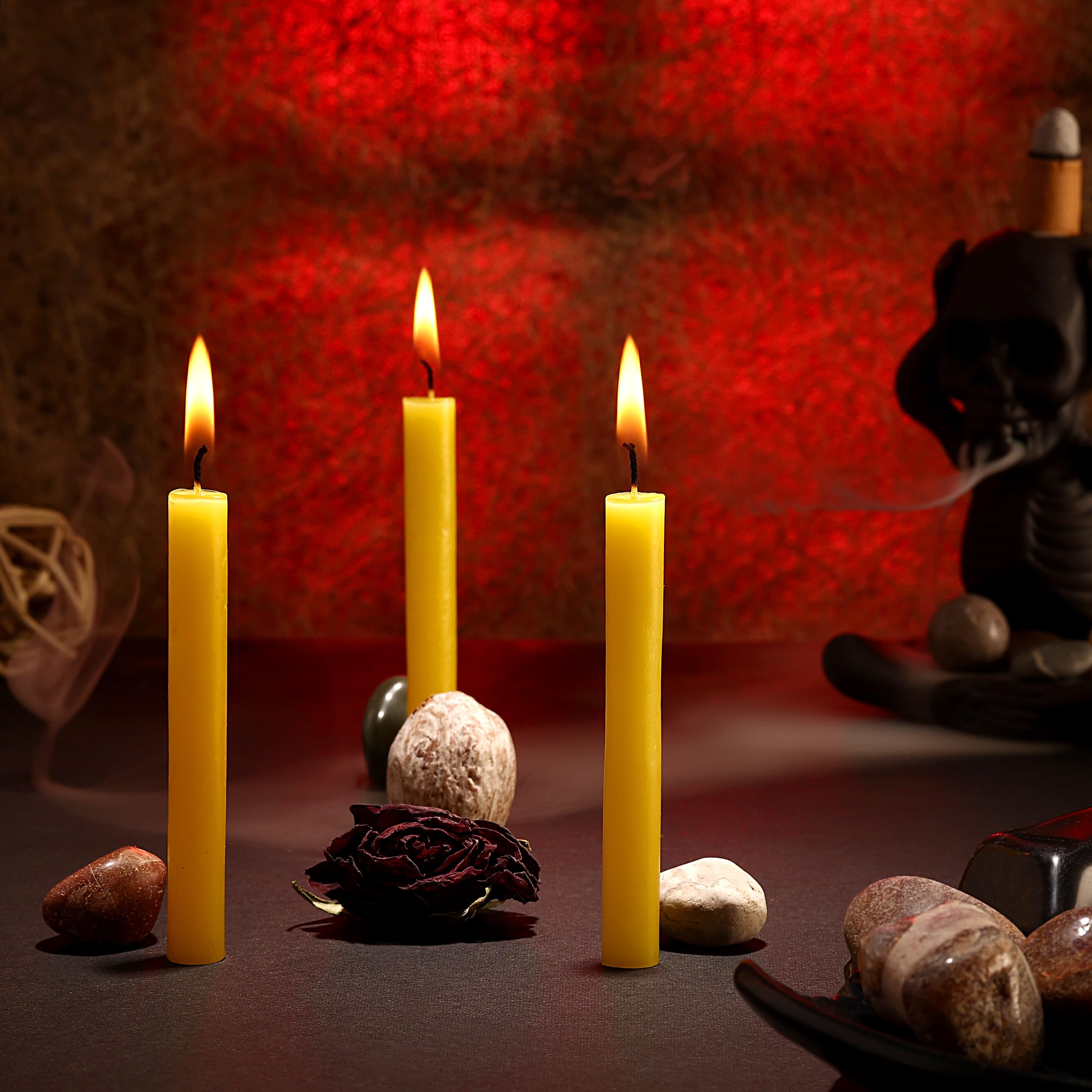 PROSPERRO LUMO by Parkash Candles Chime Candles Set of 20 | Ritual Spell Candle | Unscented (Yellow), Wax