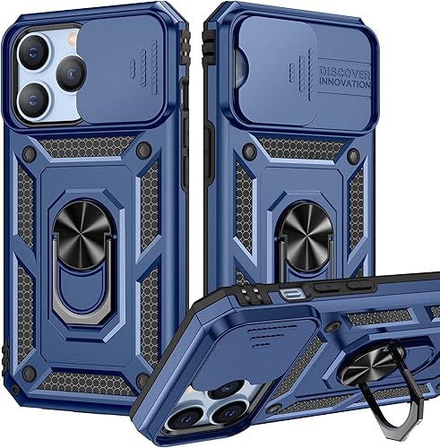 Miniatura 7 de Goton Armor - Funda para iPhone 13 Pro con cubierta deslizante para cámara y soporte, funda resistente de protección de grado militar, soporte de