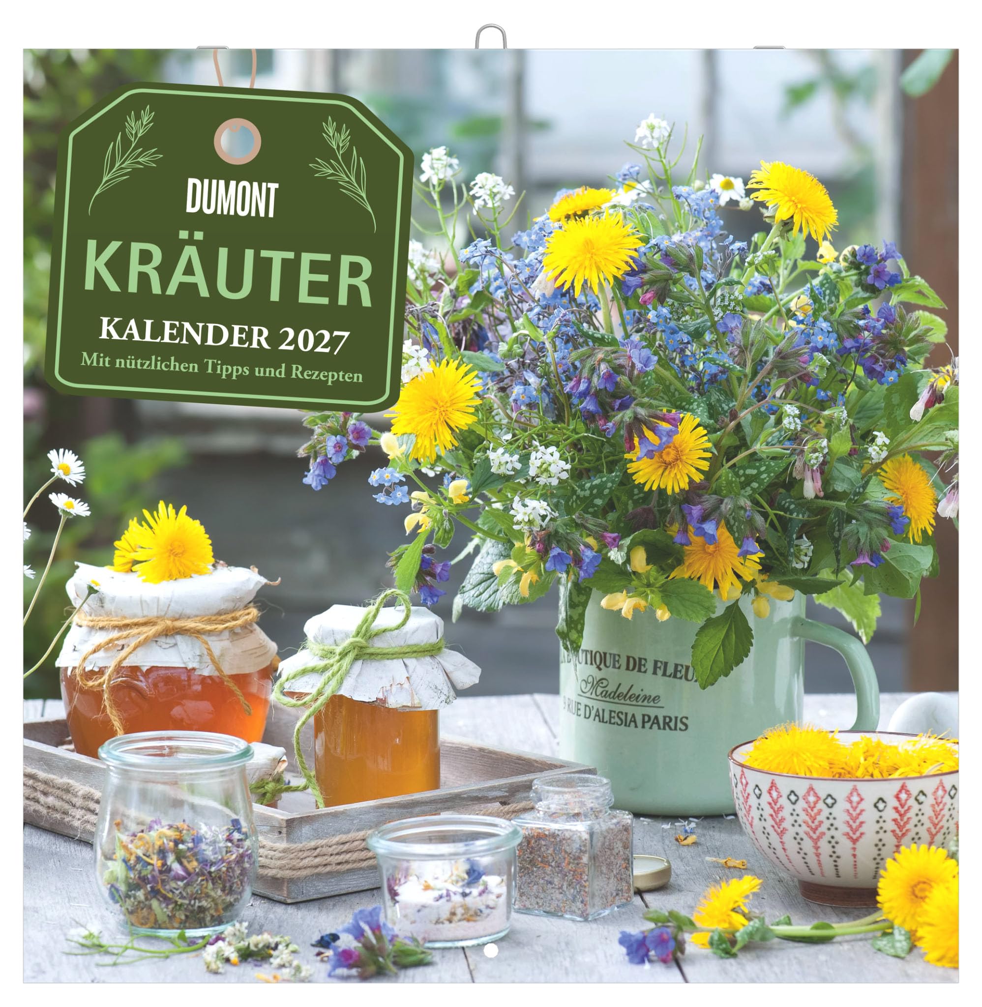DuMonts Kräuter Kalender 2027: Wandkalender 30x30 cm (30x60 cm geöffnet) mit 36 Fotos mit Rezepten und Tipps und Platz für Notizen