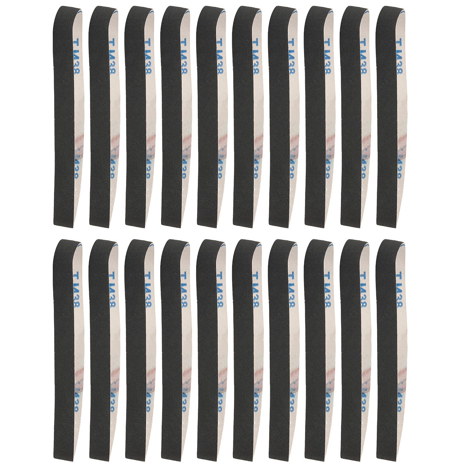 Fdit 20 cintas de lija de 520 x 20 mm, óxido de aluminio, medio, metal, rollos de papel de lija, herramienta de rebabas para lijadora de banda (80#)