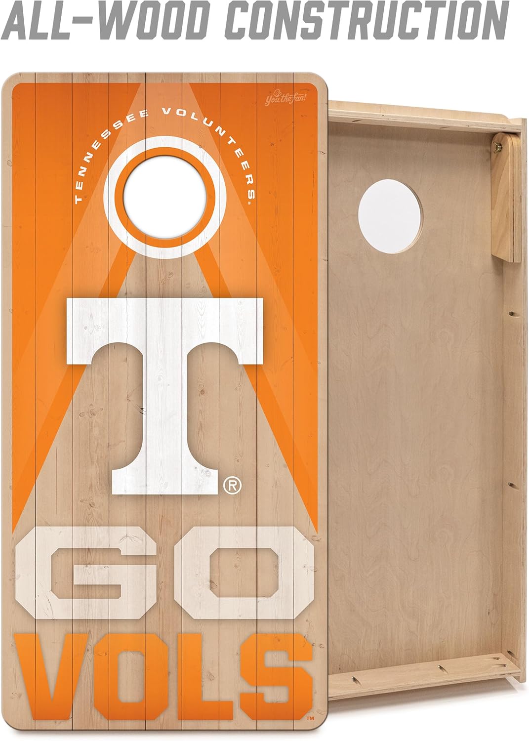 YouTheFan NCAA 2' x 4' Slogan Series Professional Wood Cornhole Game with Logo Bags