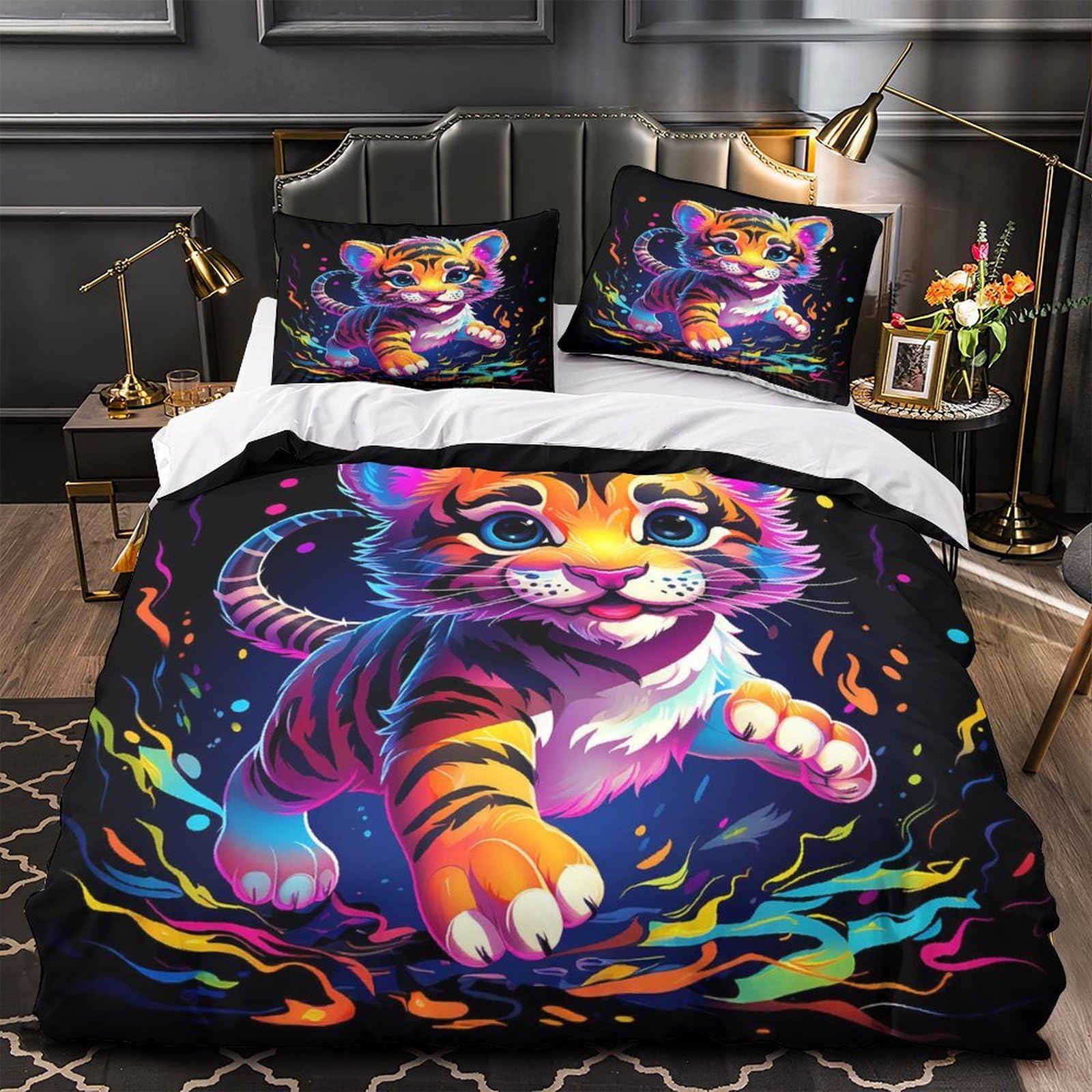 Housse de couette ours en peluche 3D double 200x200 microfibre douce