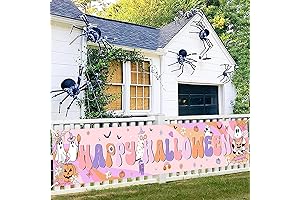 Retro-Inspired Pink and Purple Halloween Decor for a Groovy Bash