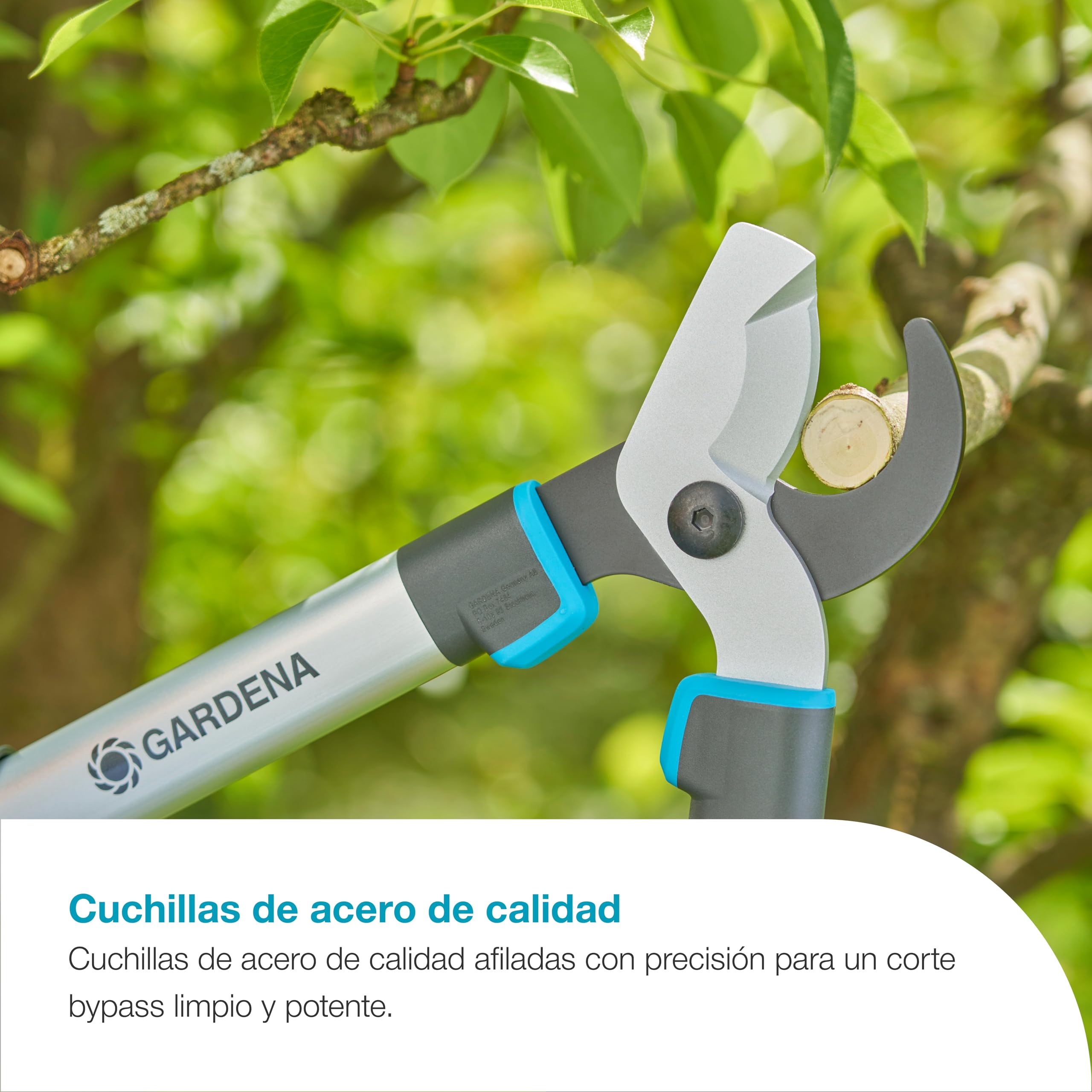 Gardena EasyCut S, tijeras de podar bypass para madera fresca de hasta 45 mm, hojas con afilado de precisión, PowerCoating para cortes limpios, diseño ergonómico, peso ligero de 900 g (12030-88)