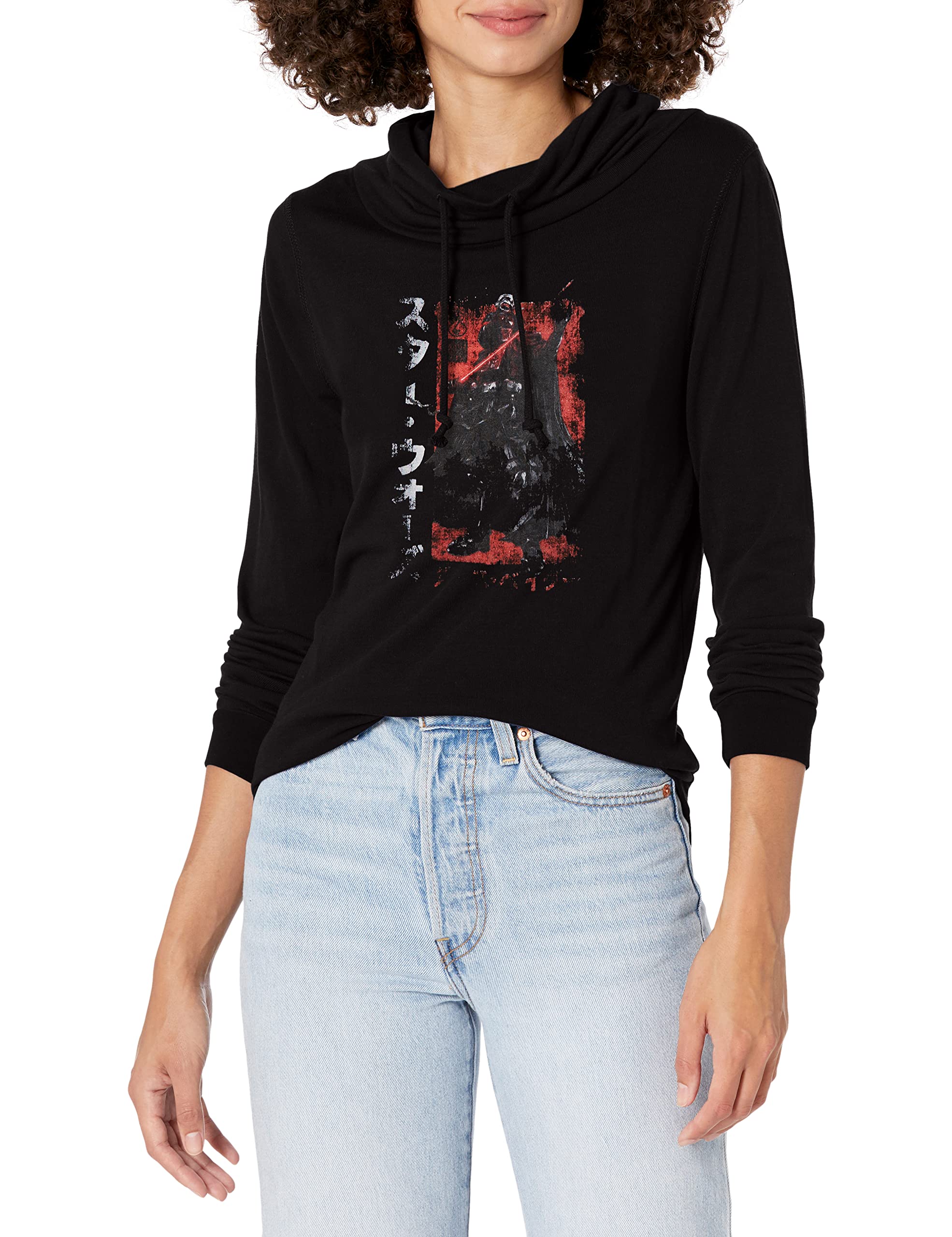 Camisa Star Wars Seventy Seven Samurai silueta femenina cómoda negra 3