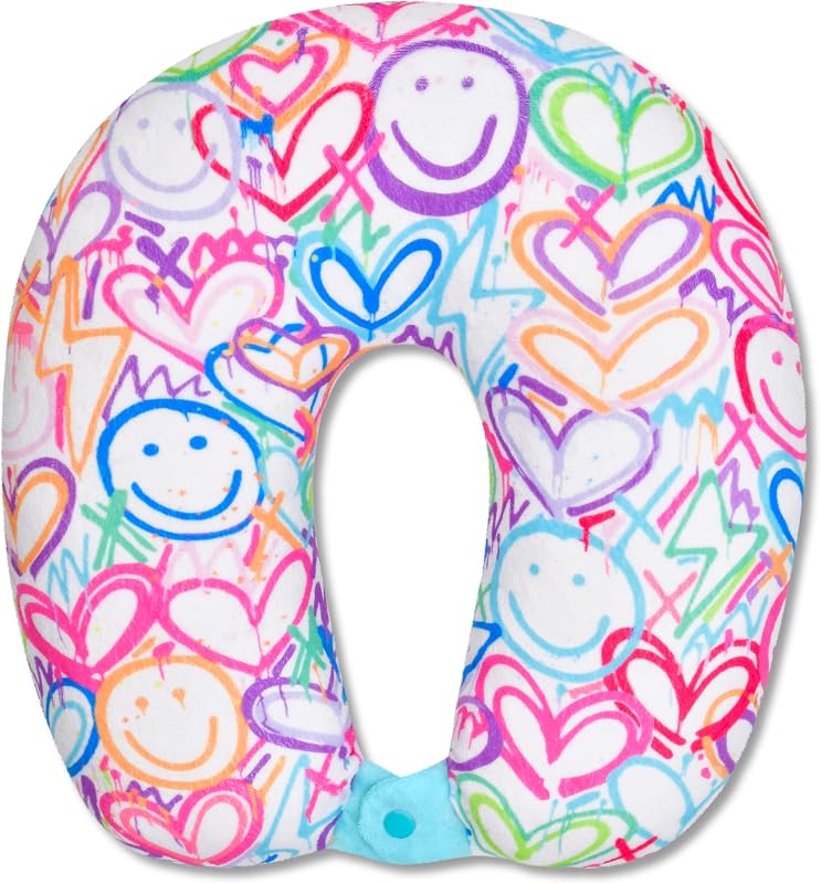 Corey Paige Designs Silky Fleece 12" Neck Support Pillow for Comfort and Travel - Lightning Love