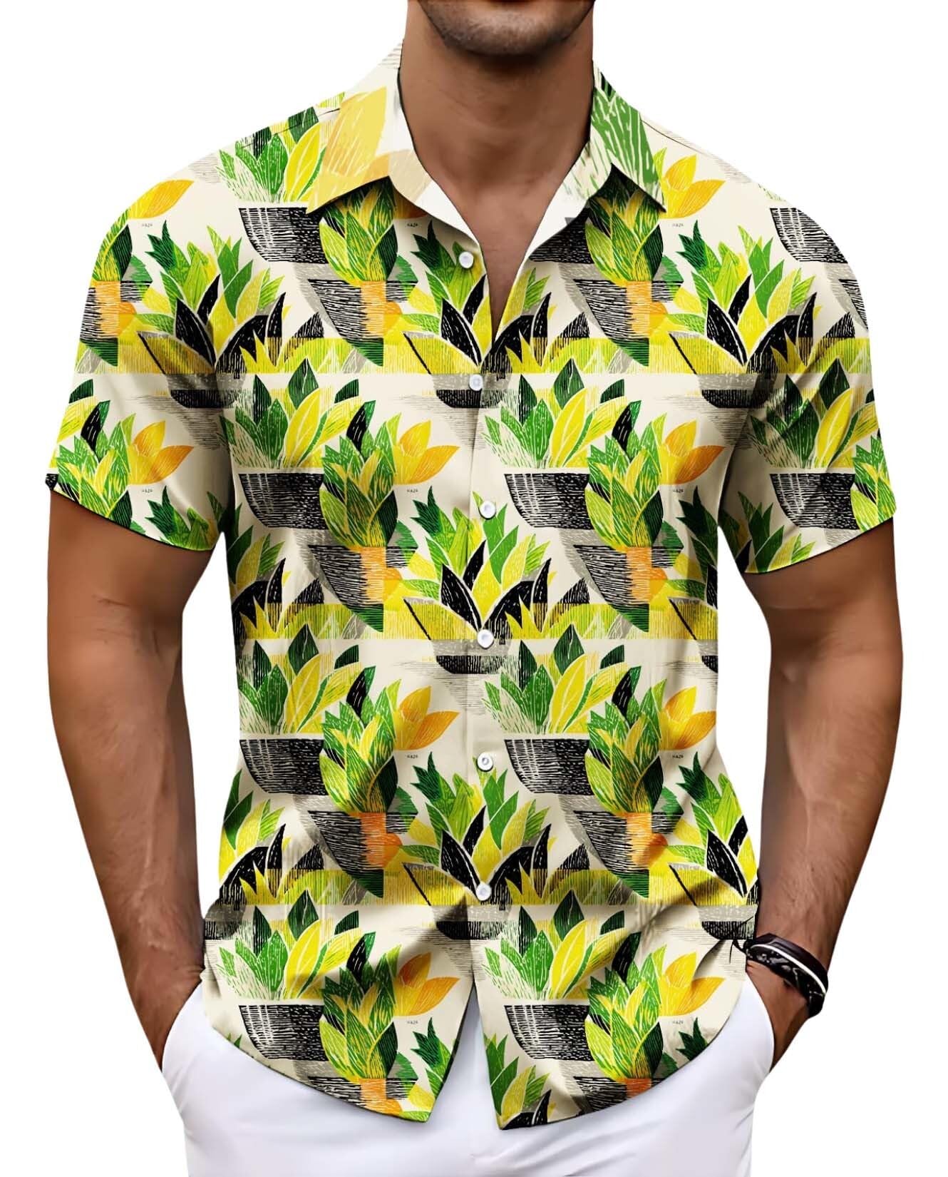 Funny Hawaiian Shirt for Men Novelty Graphic Print Casual Beach Party Vacation Short Sleeve Button Down Shirt Unisex