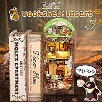 Vista 27 de CUTEBEE Kit de Rincón de Libros, Kit de Casa en Miniatura DIY Booknook, Casa Pequeña, Rompecabezas de Madera 3D, Kit de Casa de Muñecas para Adultos