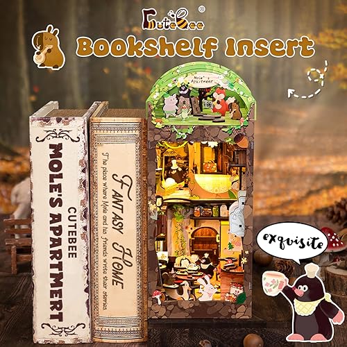 Miniatura 44 de CUTEBEE Kit de rincón de libros – Kit de casa en miniatura para adultos y adolescentes, casa de muñecas, casa de muñecas, modelo de decoración