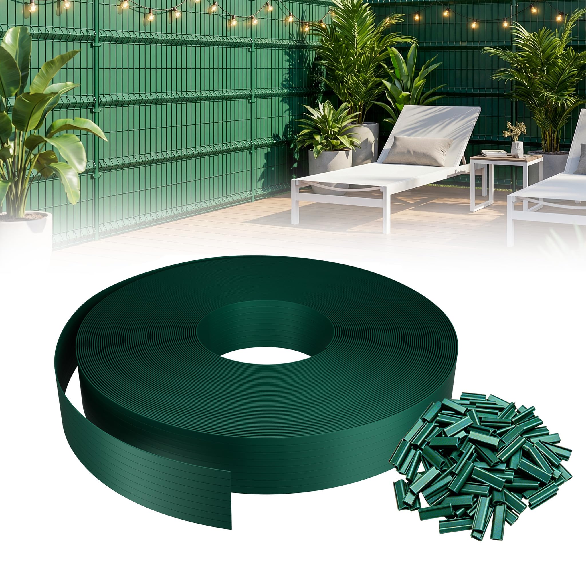 Tiras de protección visual para ocultar vallas de jardín y evitar miradas de vecinos