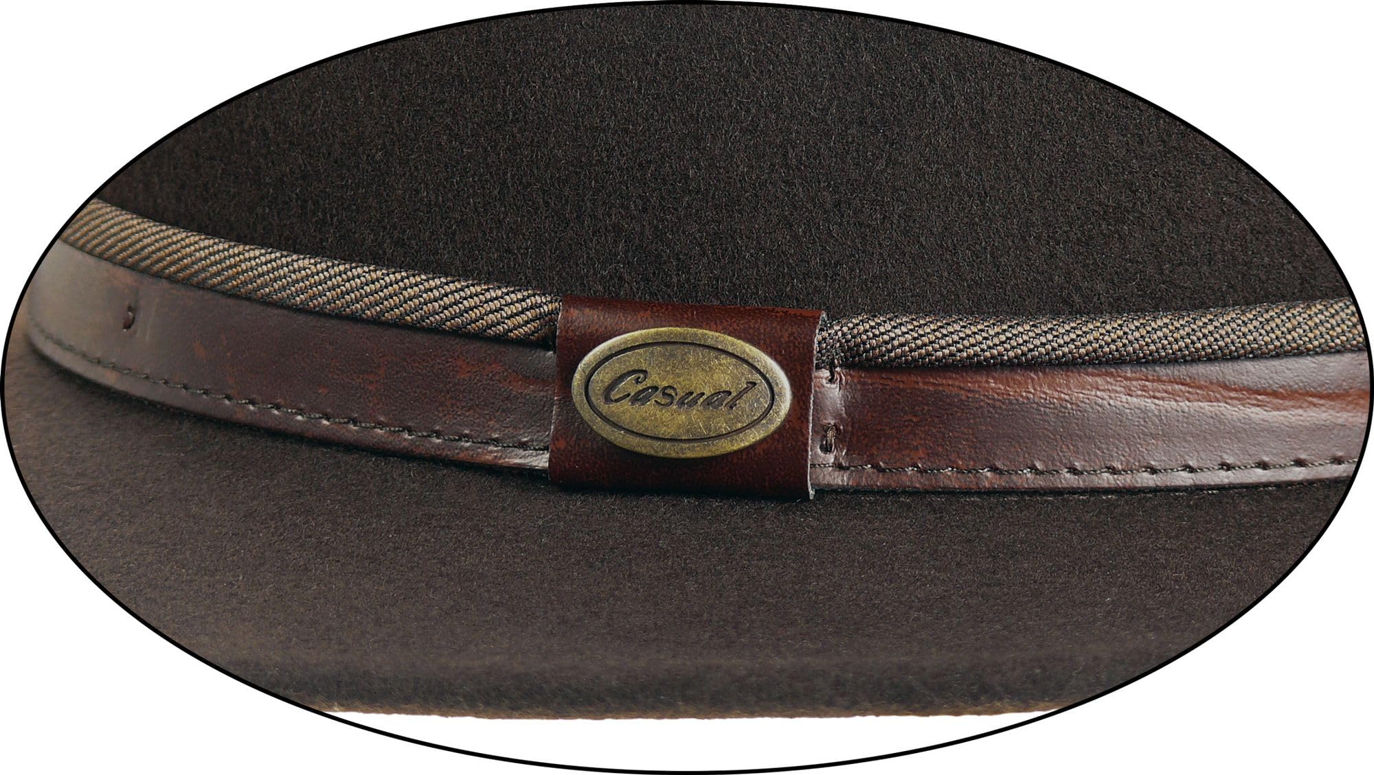 Harrys-Collection, Cappello a tesa larga, pieghevole, con ampia fascia marrone di tessuto, disponibile in 3 colori