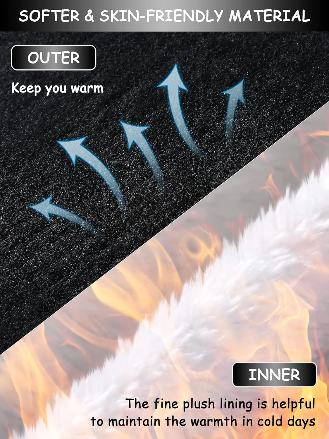 SATINIOR 4 Pack Winter Neck Warmer Gaiter for Women Fleece Lined Thick Double Layer Knitted Warmer Neck for Cold Weather Men Sports Work - Image 5