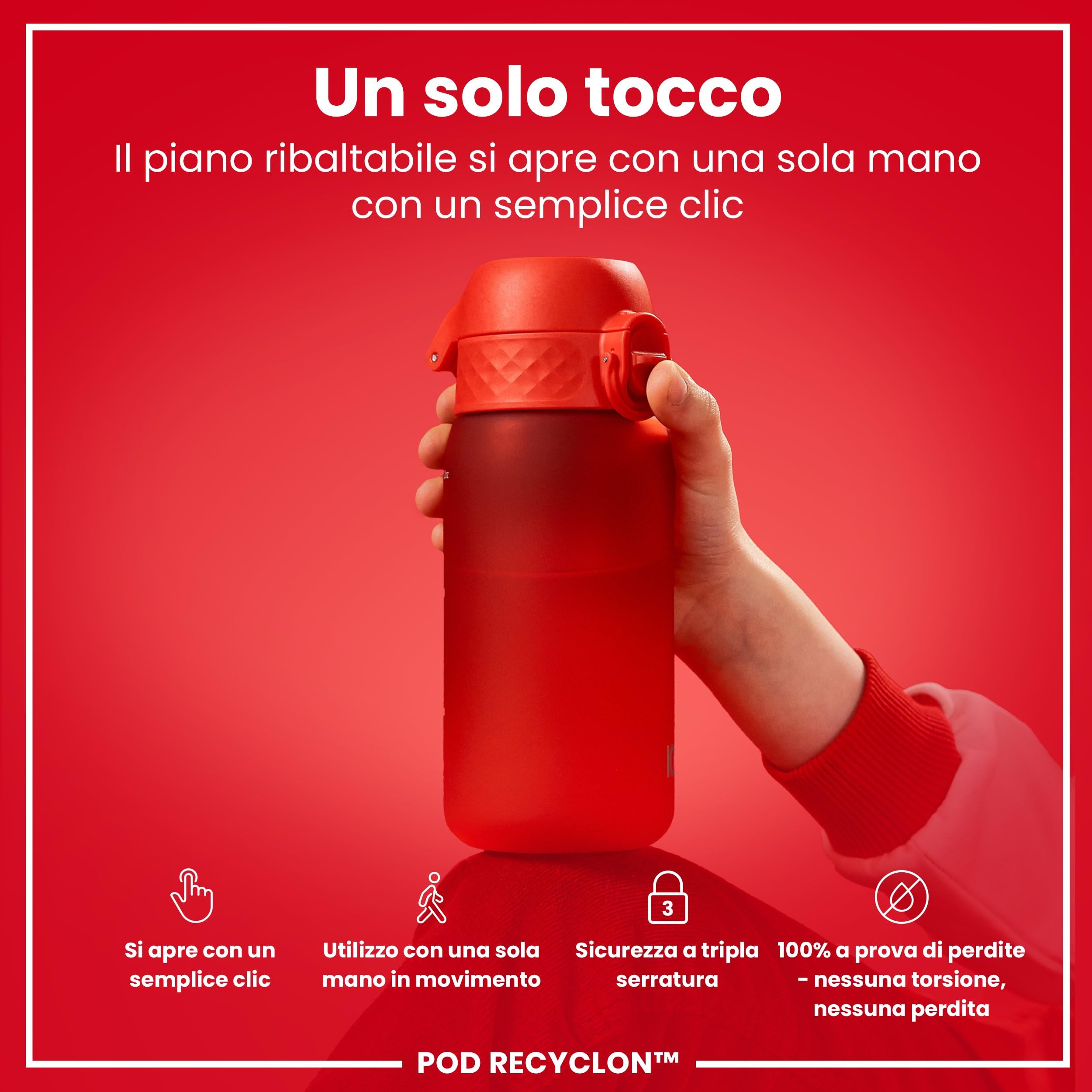 Ion8 Borraccia per Bambini 350 ml a Prova di Perdite Lavabile in Lavastoviglie Senza BPA
