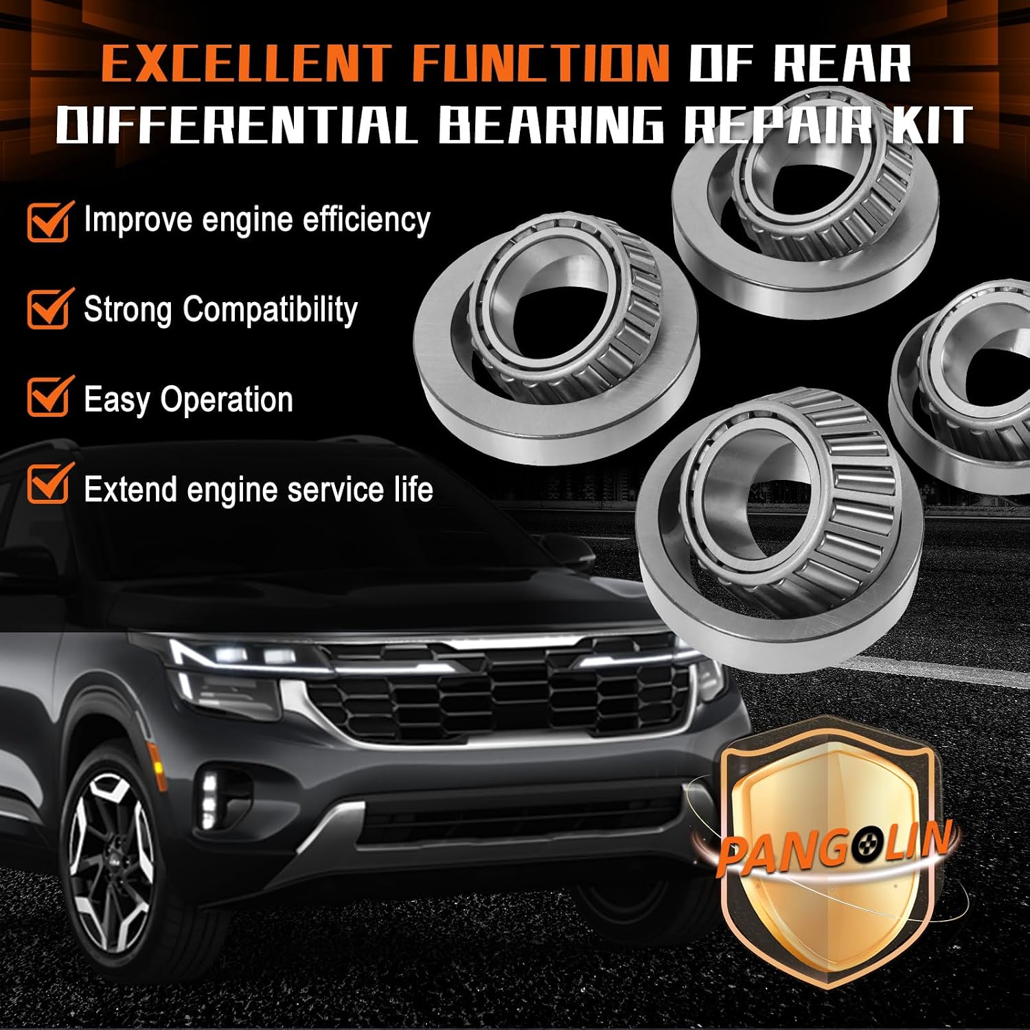 PANGOLIN Rear Differential Bearing Repair Kit fit for Cadillac ATS CTS 2013 2014 2015 2016 2017 2018 2019 V4 V6 F-577158, F-574658, Lm50134R