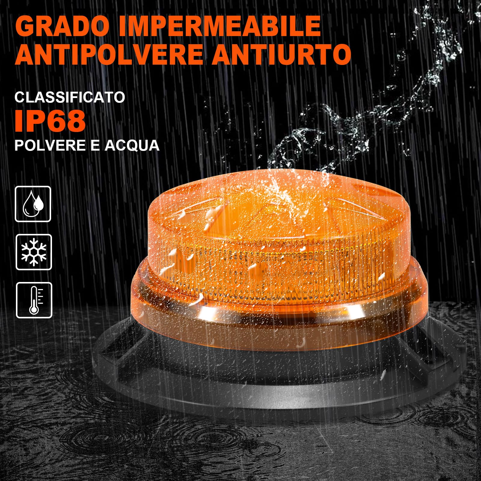 antom lampeggiante led 2 Pezzi, 9-60V lampeggiante trattore con Cavo da 3 Metri e Doppio Interruttore per Carrelli Elevatori, Trattori, Rimorchi, UTV, SUV - Ideale per Cantieri e Traffico Stradale
