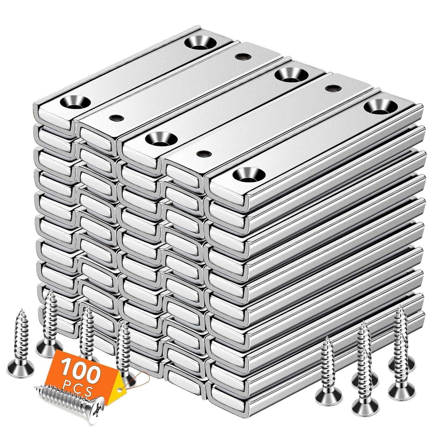 DIYMAG Magnets Strips,8 Packs 80 LBS Countersunk Hole Magnet with Screws — Amazon image 9