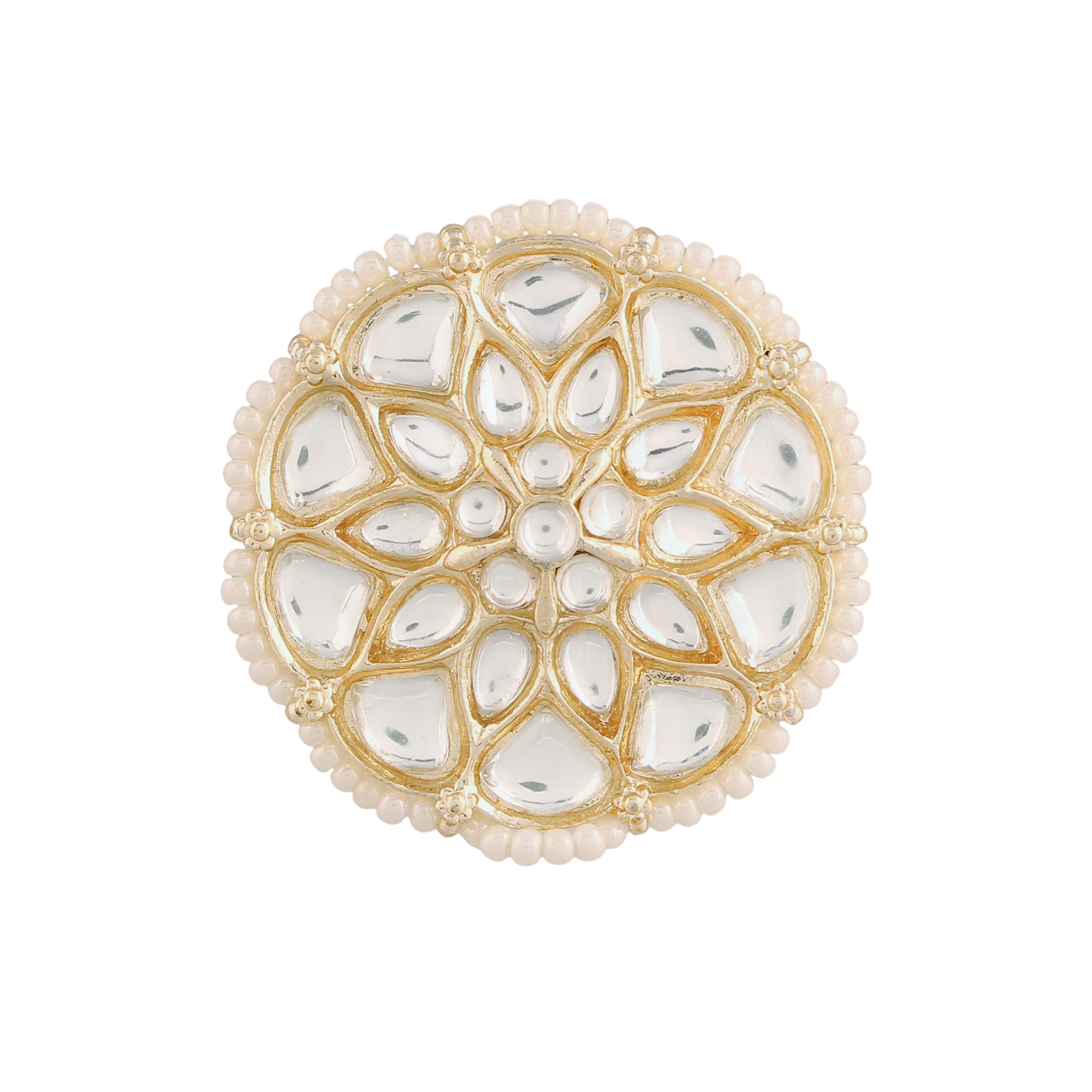 I Jewels 18k Gold Plated Traditional White Kundan & Pearl Studded Adjustable Finger Ring for Women (FL207W) (B09RHBDNXK) Amazon Price History, Amazon Price Tracker