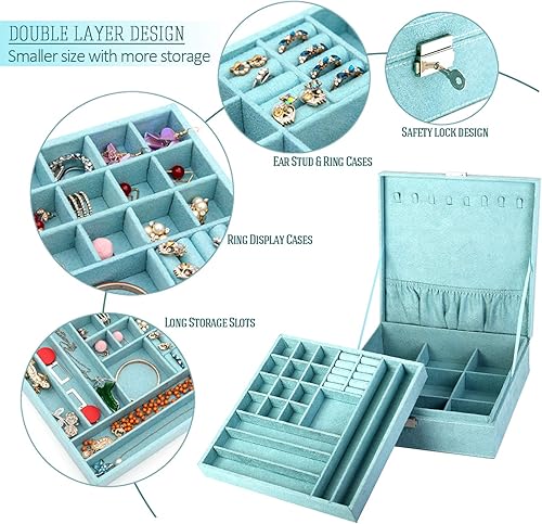Miniatura 7 de Joyero organizador de dos capas de fibra con visualización del interior y cerradura de KLOUD City