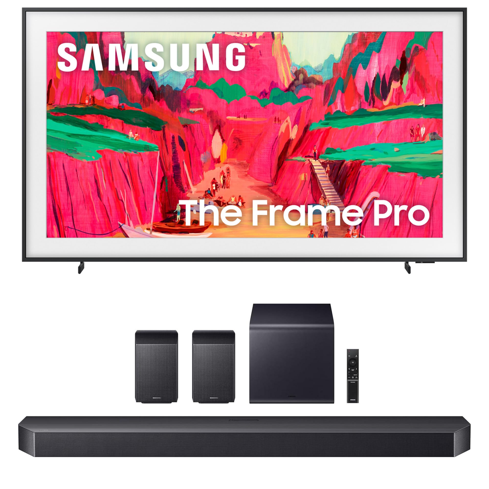 Samsung QN65LS03FWFXZA 65 Inch The Frame Wireless 4K Neo QLED TV with a HW-Q990F Q Series Soundbar 11.1.4 Ch Subwoofer with Rear Speakers (2025)