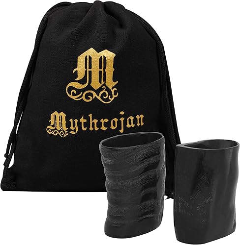Mythrojan Vaso de chupito con cuerno vikingo, vaso de chupito medieval nórdico