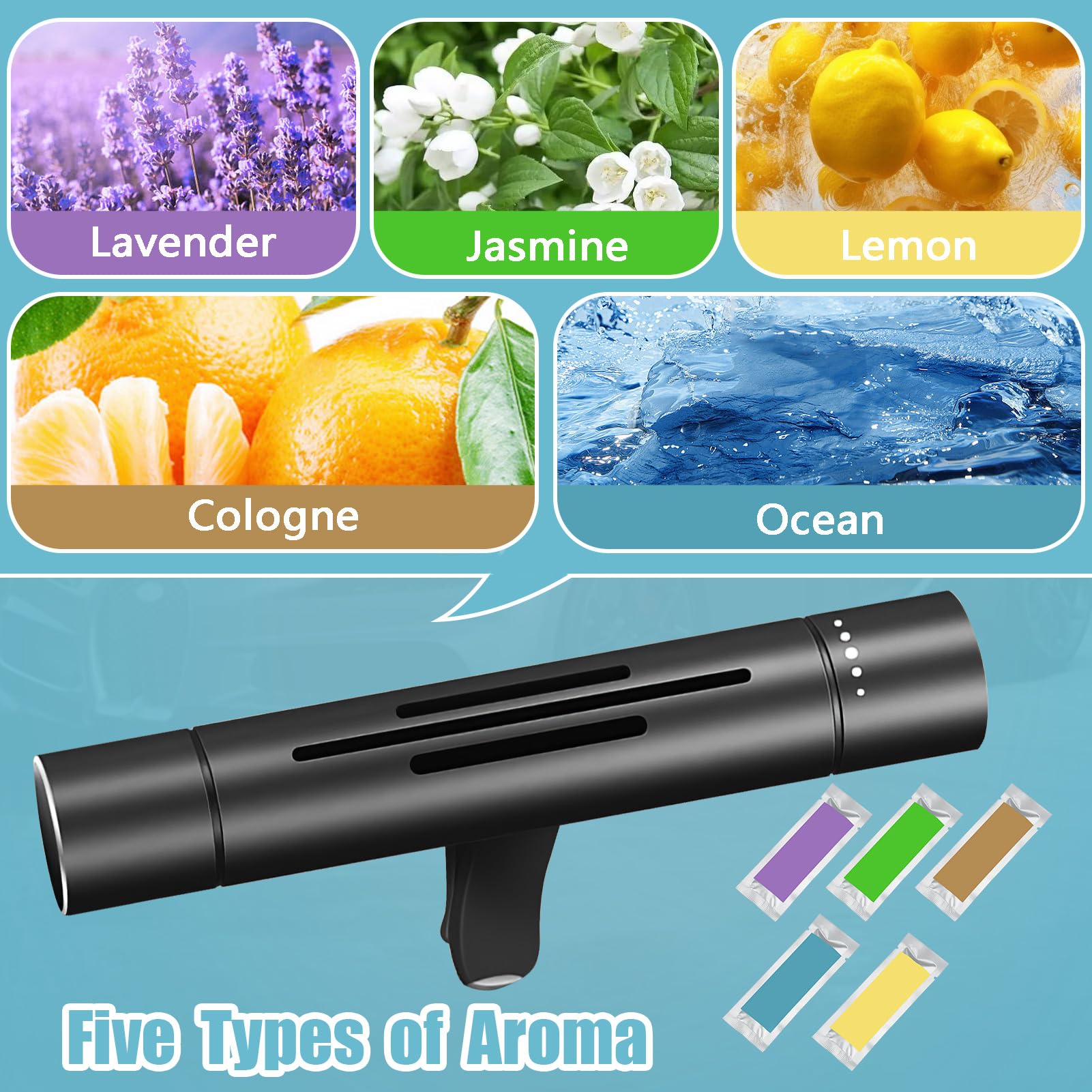 Deodorante solare per auto, diffusore di profumo con tavoletta per aromaterapia, purificatore d'aria per auto, decorazione interna del cruscotto