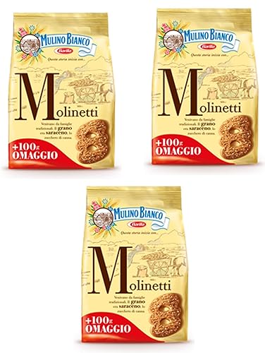 Miniatura 1 de Mulino Bianco Galletas de mantequilla "Molinetti" con harina de trigo sarraceno y azúcar morena - 28.21 oz (800 g) Paquete de 3 Importación italiana