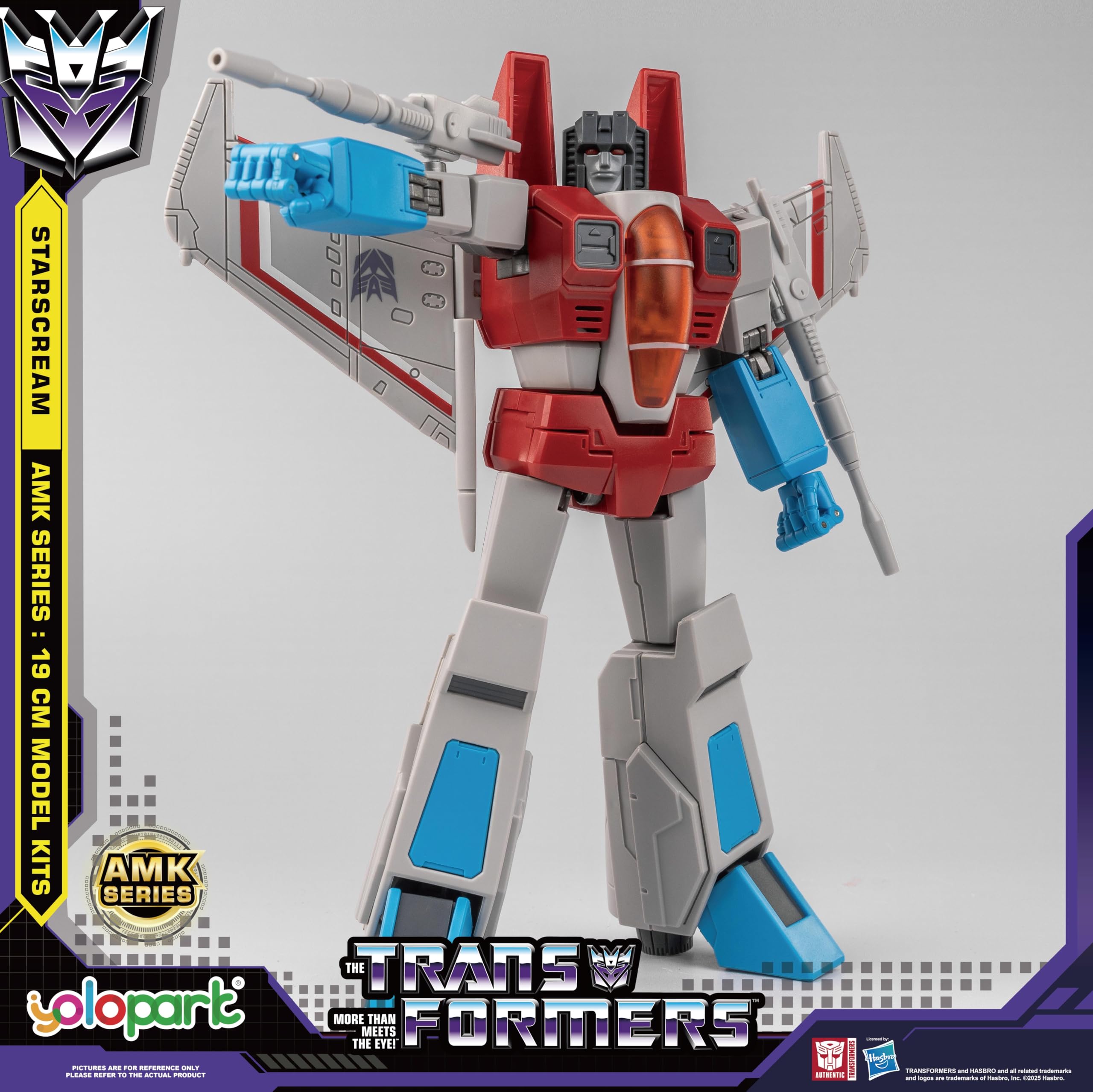YOLOPARK Starscream Transformers Zabawki, seria AMK Transformers G1 Figurki akcji, 19 cm wysoce składane Zabawki z Decepticons dla dorosłych chłopców i dziewczynek, bez możliwości przekształcania
