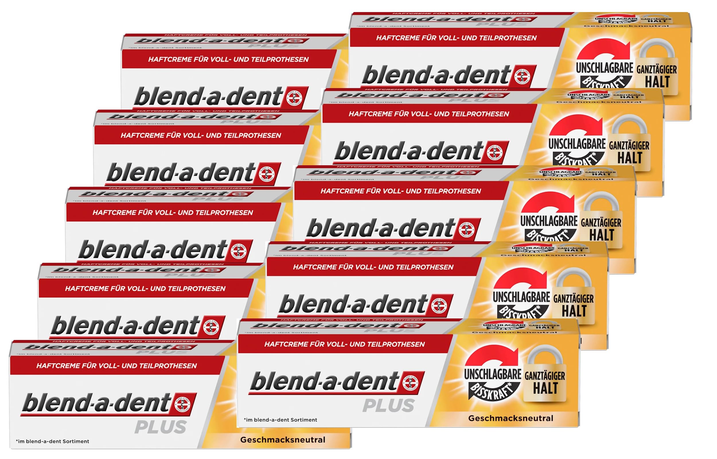 10 x 40 g Blend-a-dent PLUS Premium krem samoprzylepny – neutralny smak – Duokraft