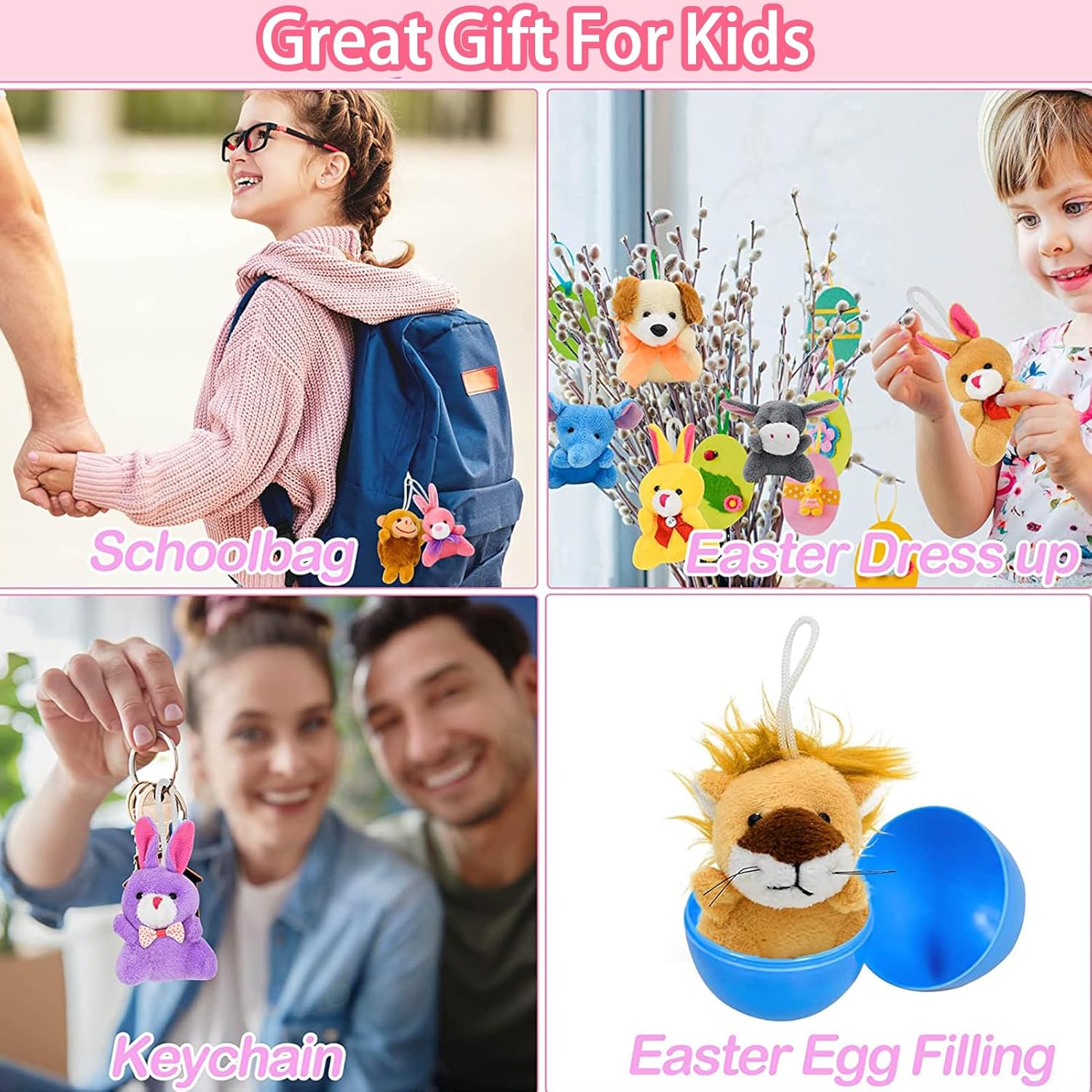 12 PCS Easter Eggs Filled with Mini Plush Animal Toys, Easter Basket Stuffers for Toddler Boys Girls, Plastic Easter Egg Filler Animal Plush Easter Gift for Kids, Easter Egg Hunt Party Favor