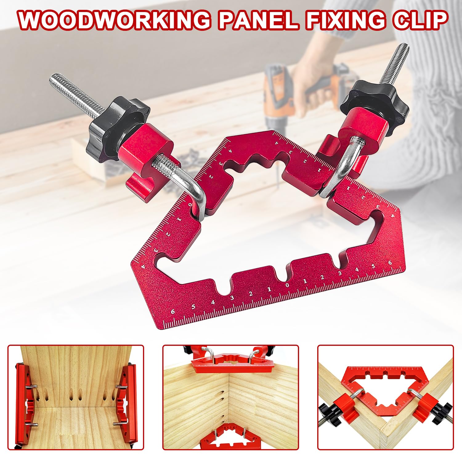 Lot De 4 Serre-Joints D'Angle 90° - Pince à Angle Droit Réglable En Acier - Pour Travail Du Bois, Bricolage