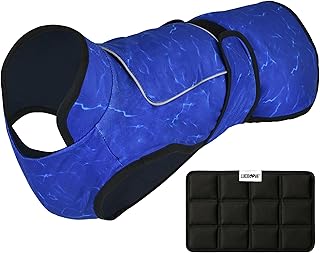 LUCOLOVE Dog Cooling Vest with Ice Pack β 2-Layer Evaporative Cooling Jacket with High Collar, UV Protection & Size-Matche...