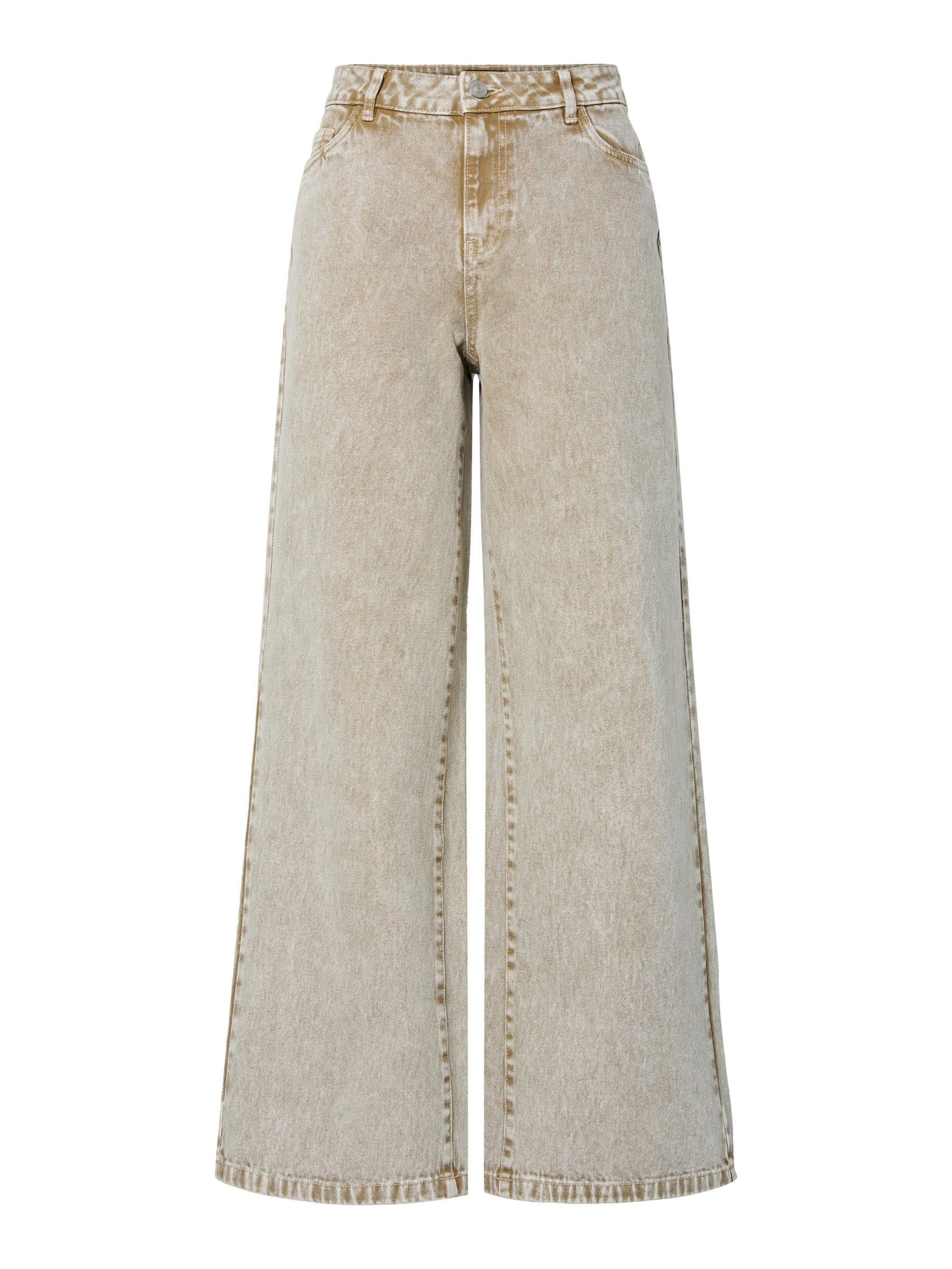 PIECES Pcfay Mw Wide Denim Jeans, Sandshell, W27